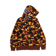 BAPE 1st Camo Shark Full Zip Hoodie Orange