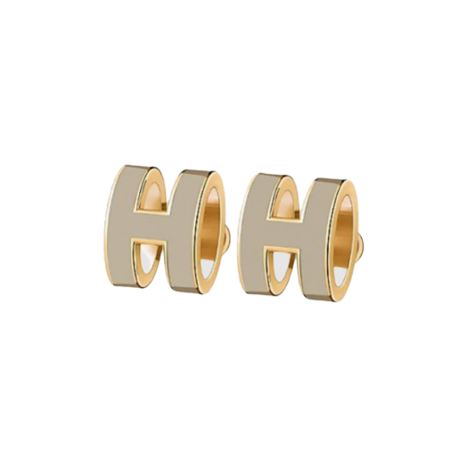 ITSOG94BTIFI Hermes Pop H Earrings Gold & Marron Glace