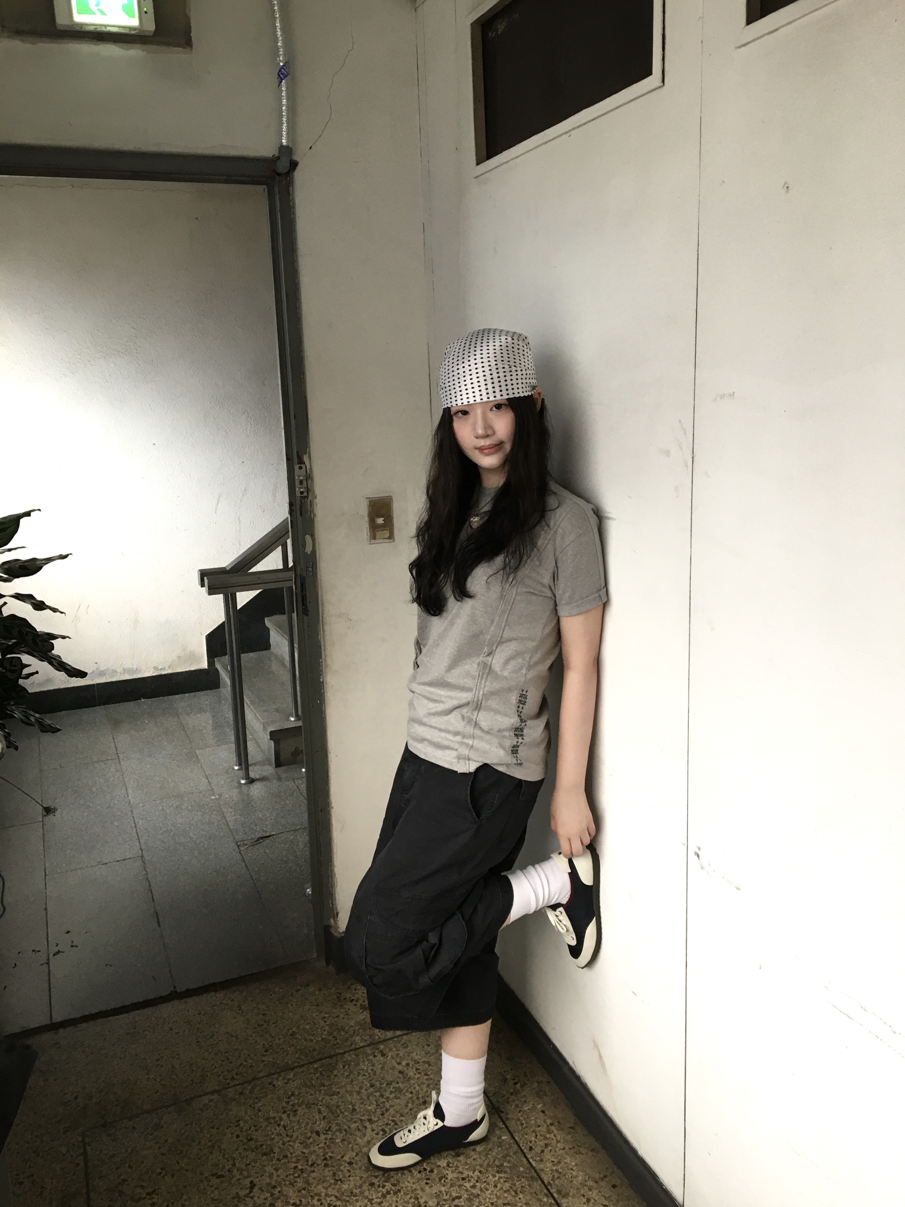 Karactor Fiddlehead Half T-Shirts Melange Gray 착용 스타일 - 3