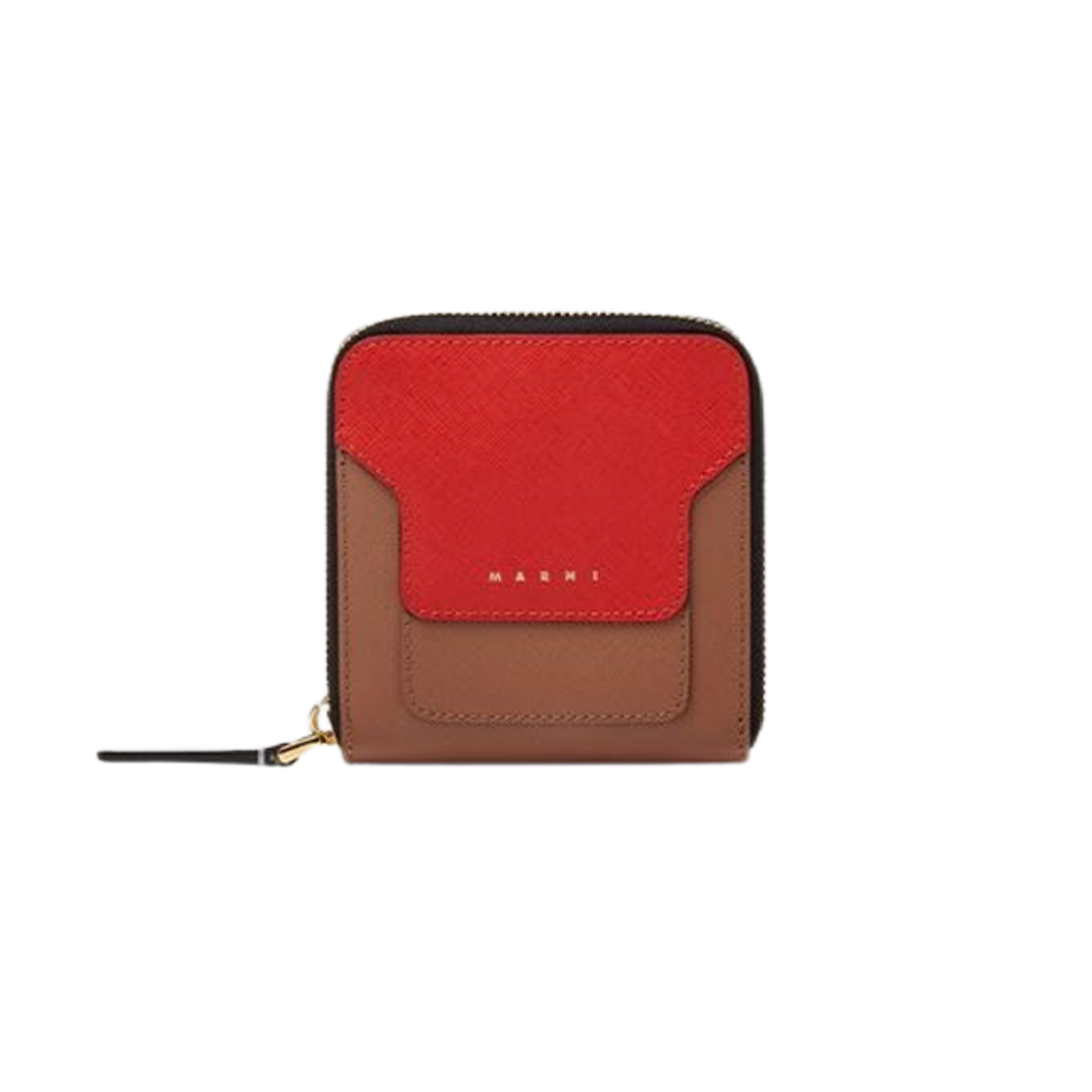 PFMOQ09U08-LV520-Z393N Marni Square Zip Around Wallet Tulip Tobacco