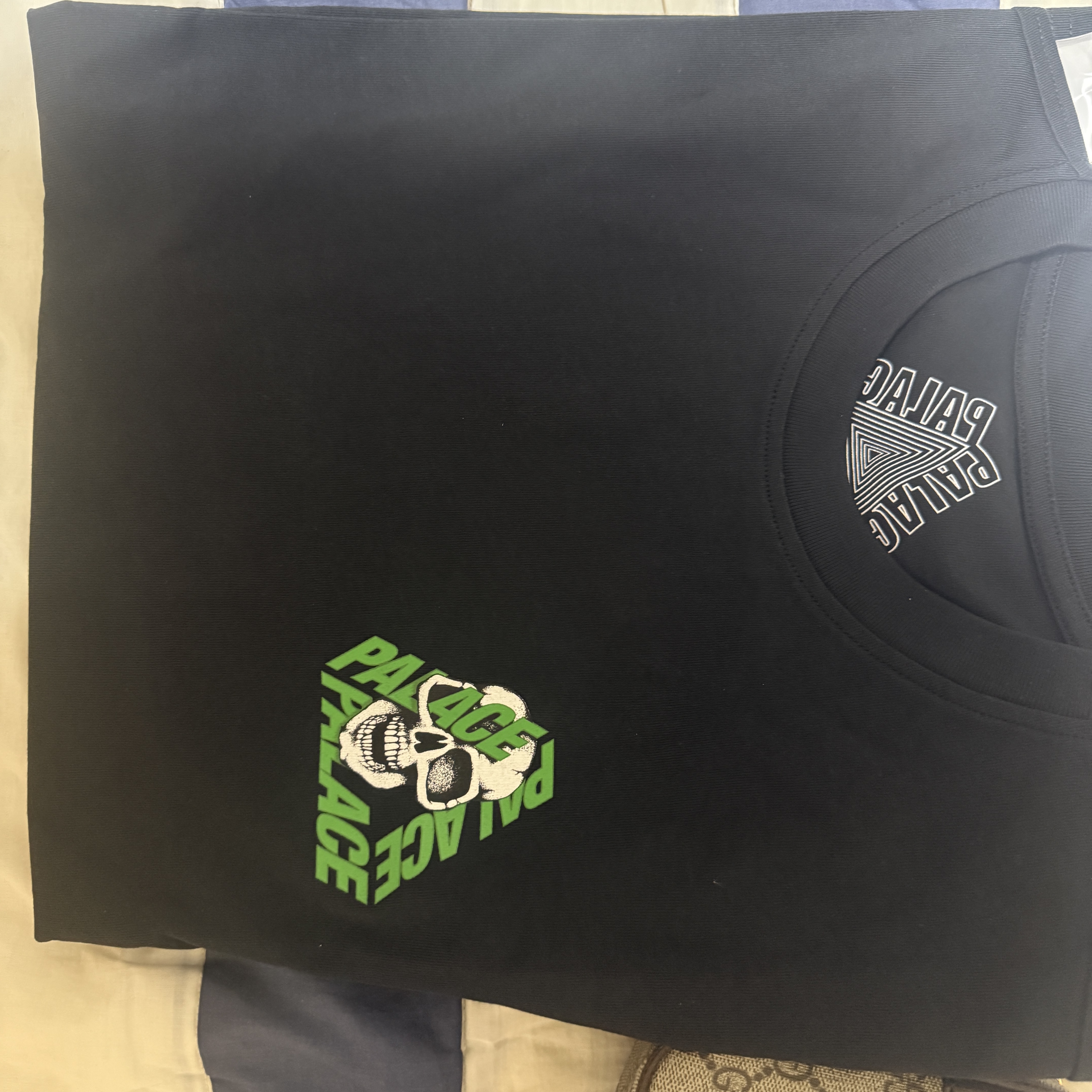 Palace P3 Skull T-Shirt Black - 25SS 착용 스타일