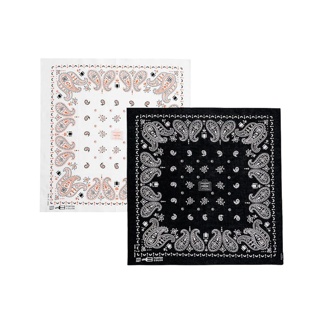 포터 반다나 블랙 화이트 (2개입)(Porter Bandana Black White (2 Pack))