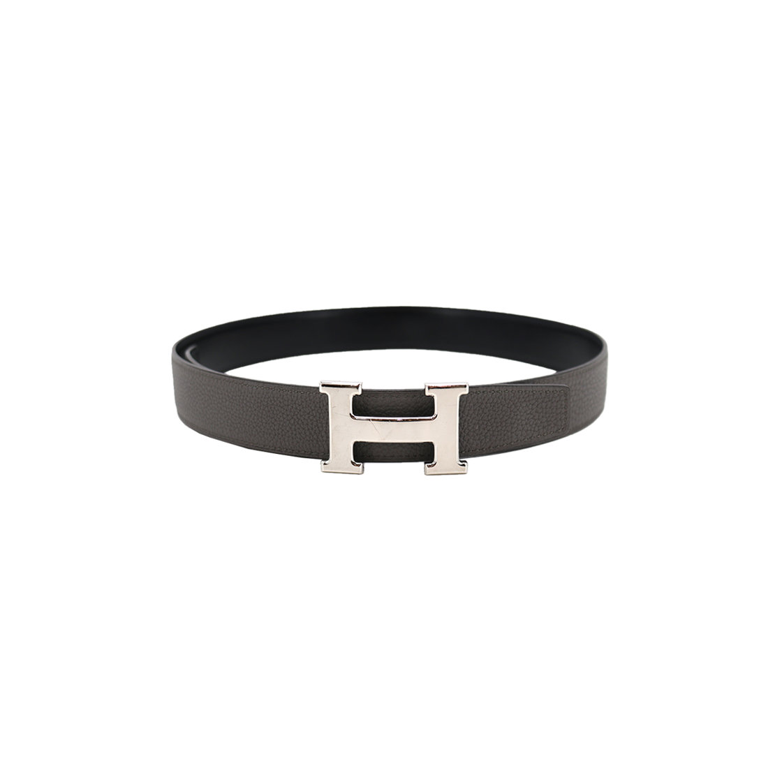ITU2FS5H6QBS Hermes H Buckle Reversible Black Etain Belt