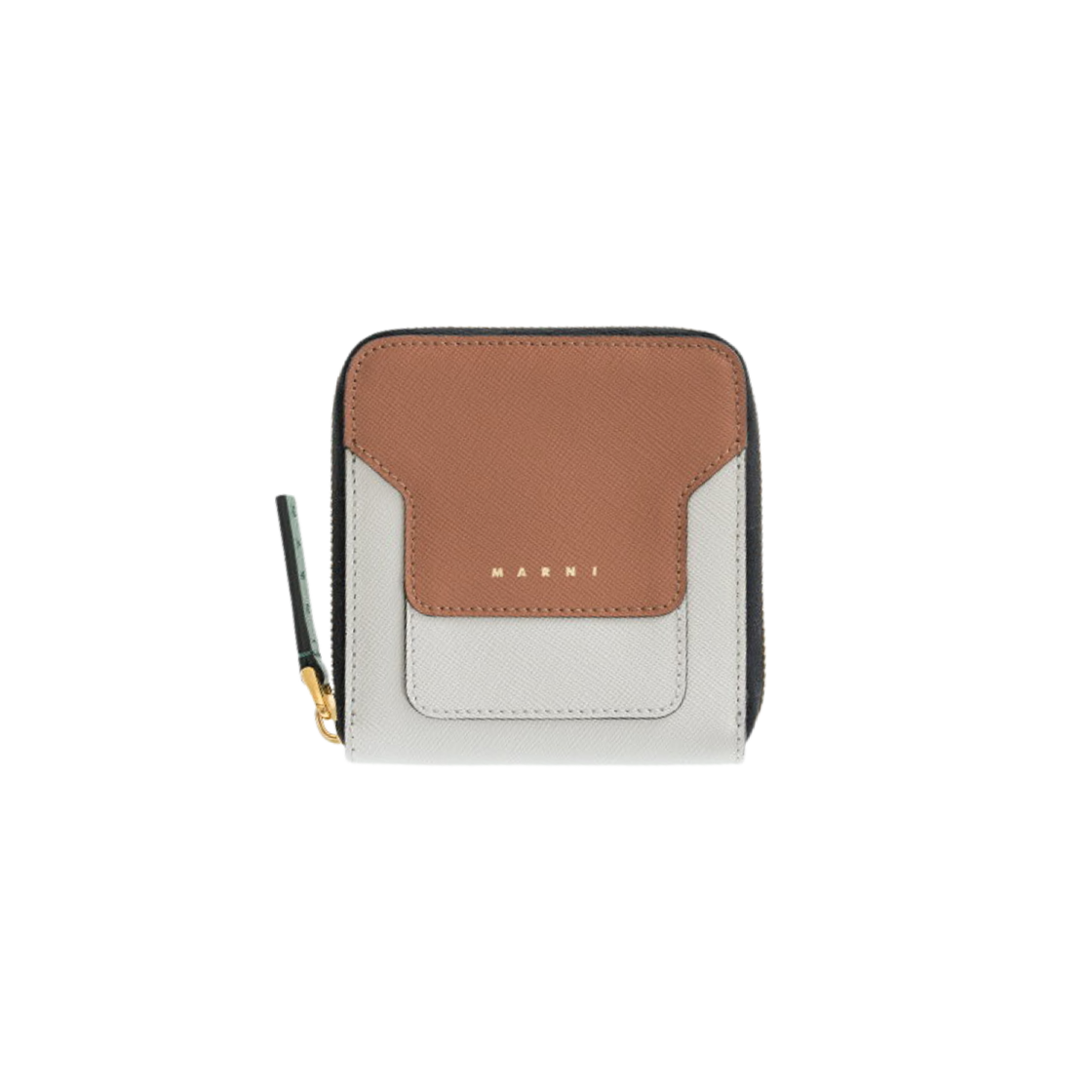 PFMOQ09U08-LV520-Z392N Marni Square Zip Around Wallet Grey Brown