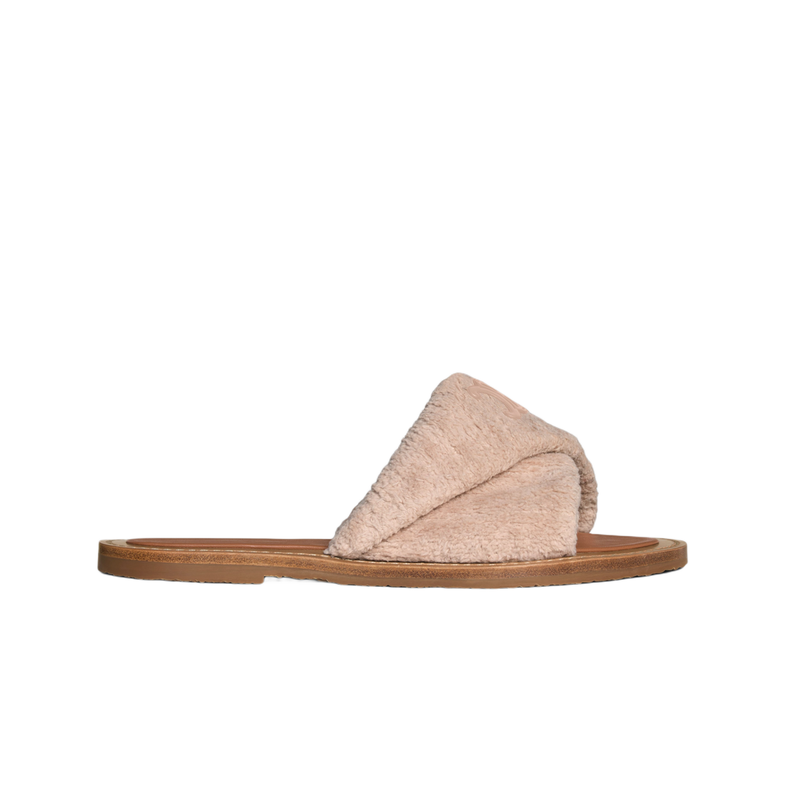 364175182C-24EP (W) Celine Lympia Twisted Sandal in Sponge Fabric Faded Pink