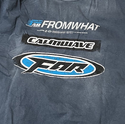 [더블적립]Farfromwhat Far Washed Logo T-Shirts Navy 착용 스타일