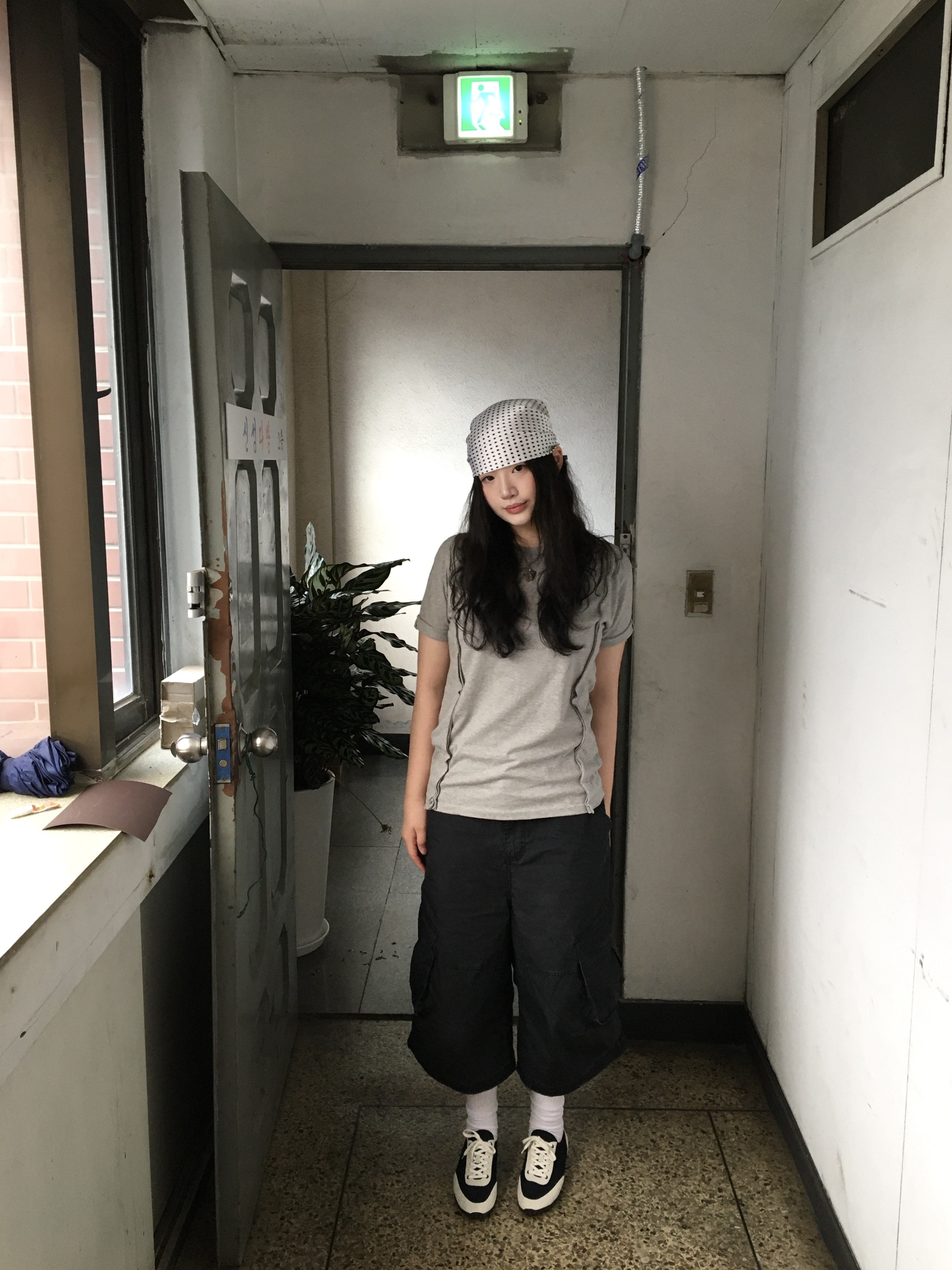 Karactor Fiddlehead Half T-Shirts Melange Gray 착용 스타일 - 2