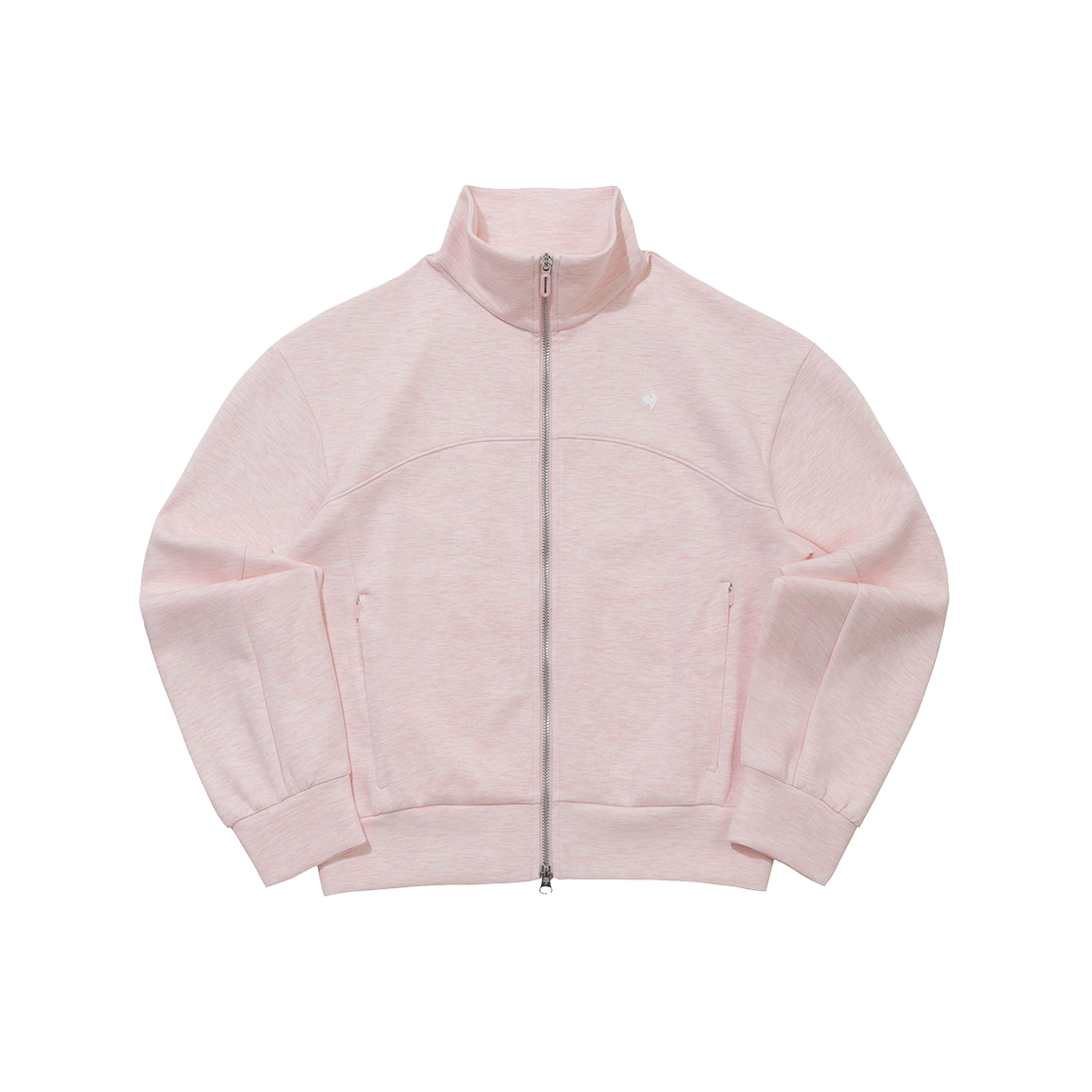 르꼬끄 스포르티브 여성 모달 더블텐션 루즈핏 하이넥 집업 - 핑크(QQ322OFT81)(le coq sportif Women's Modal Double Tension Loose-Fit Zip-Up Jacket Pink Melange) - 1