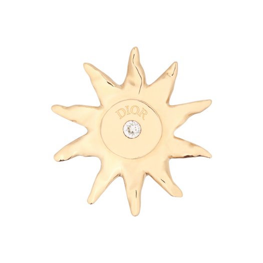 V1446HOMMT-D319 Dior x Lewis Hamilton Brooch Gold Finish Brass and Crystal Gold Finish White Crystal