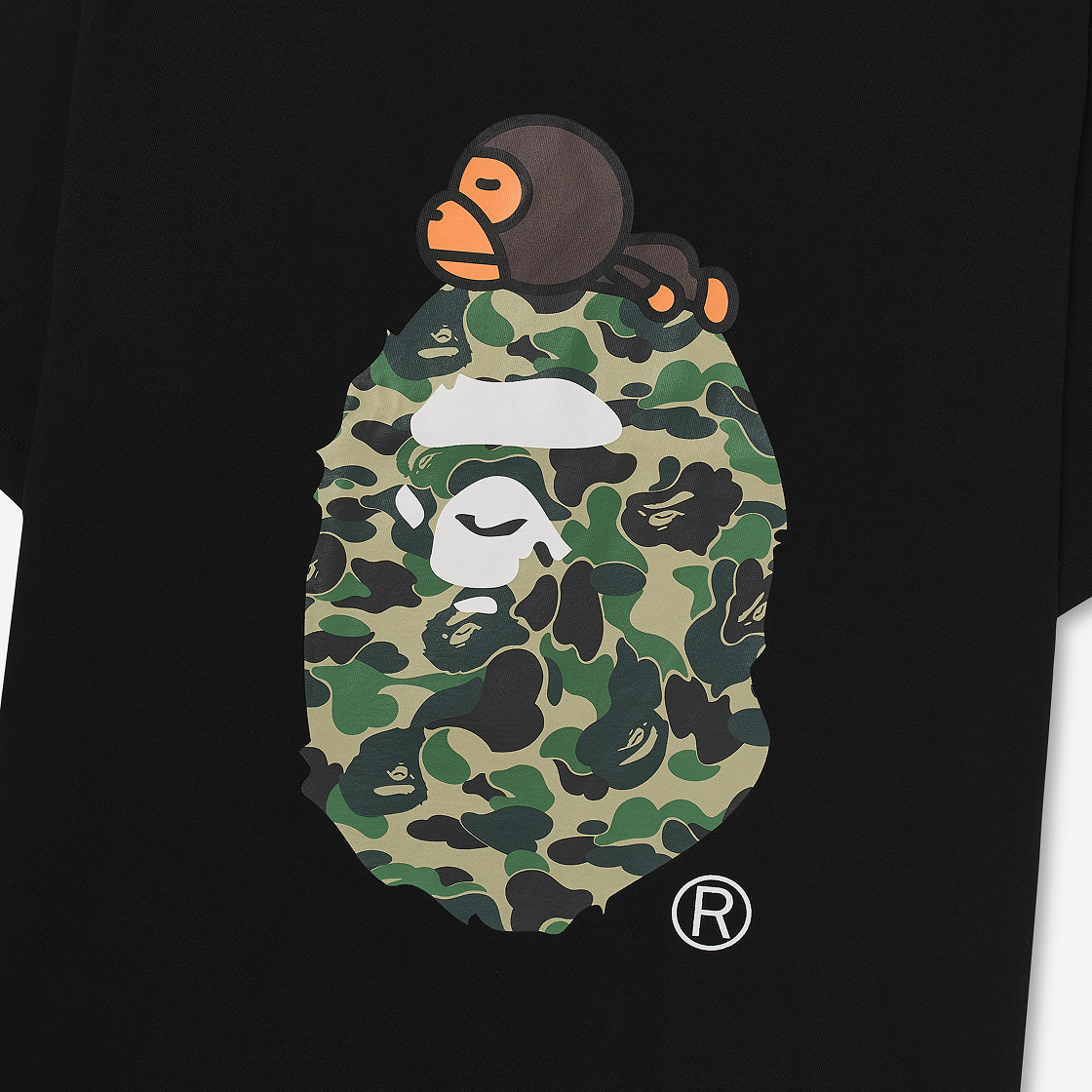 - BAPE ABC Camo Milo on Big Ape T-Shirt Black Green - #3