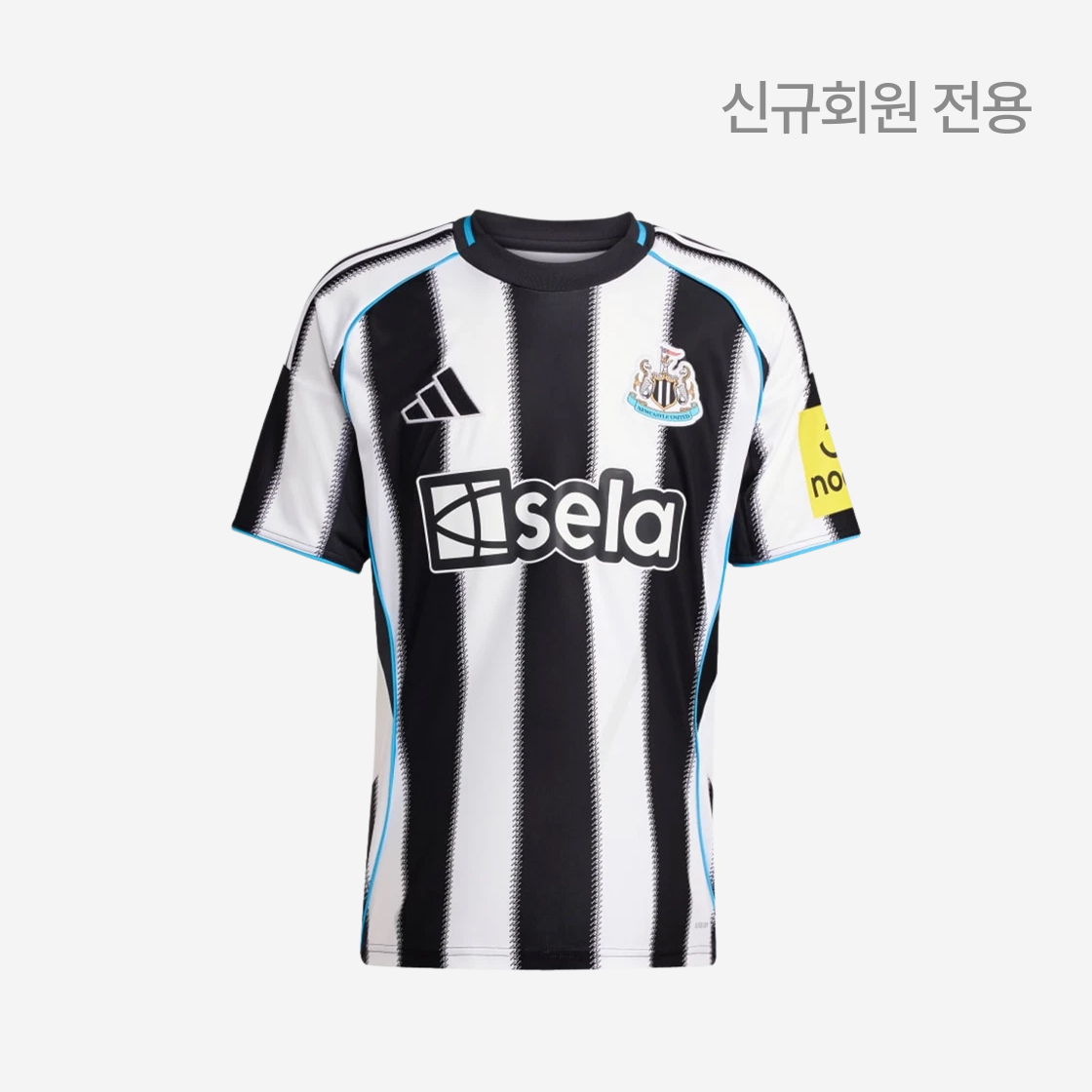 아디다스 뉴캐슬 유나이티드 FC 25/26 홈 저지 블랙 화이트 - KR 사이즈 (논 마킹 버전)(Adidas Newcastle United FC 25/26 Home Jersey Black White - KR Sizing (Non Marking Ver.))