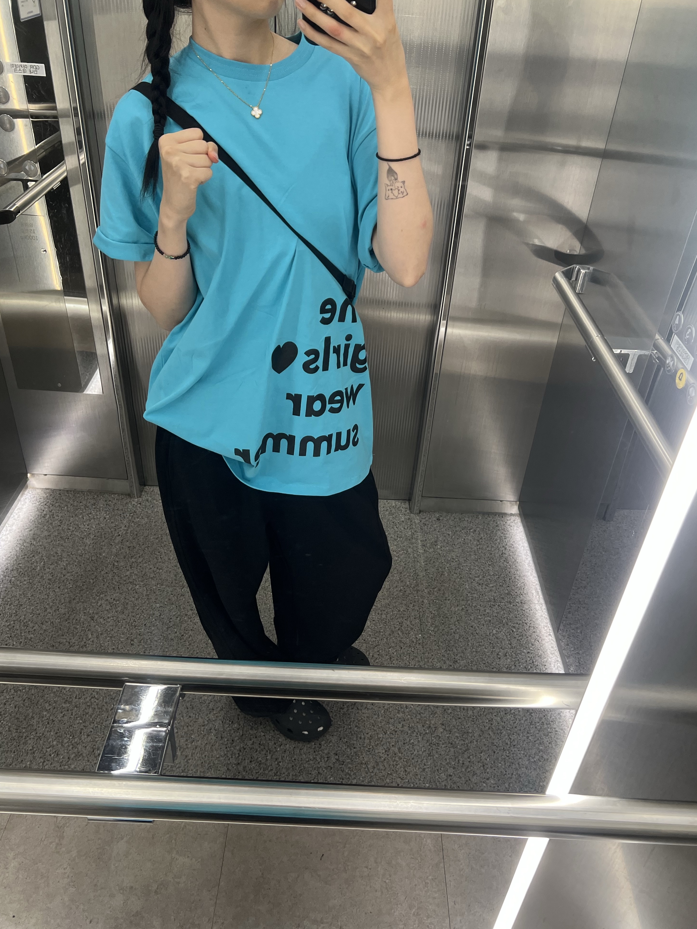 Isummerly Girls Wear Summer T-shirt Mint 착용 스타일
