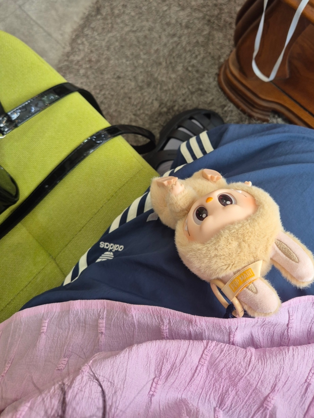 Adidas Originals Capri Shorts Crew Blue Cream White - KR Sizing, Pop Mart Labubu Let's Play Together Doll Series Baba Keyring (Opened Case) 착용 스타일