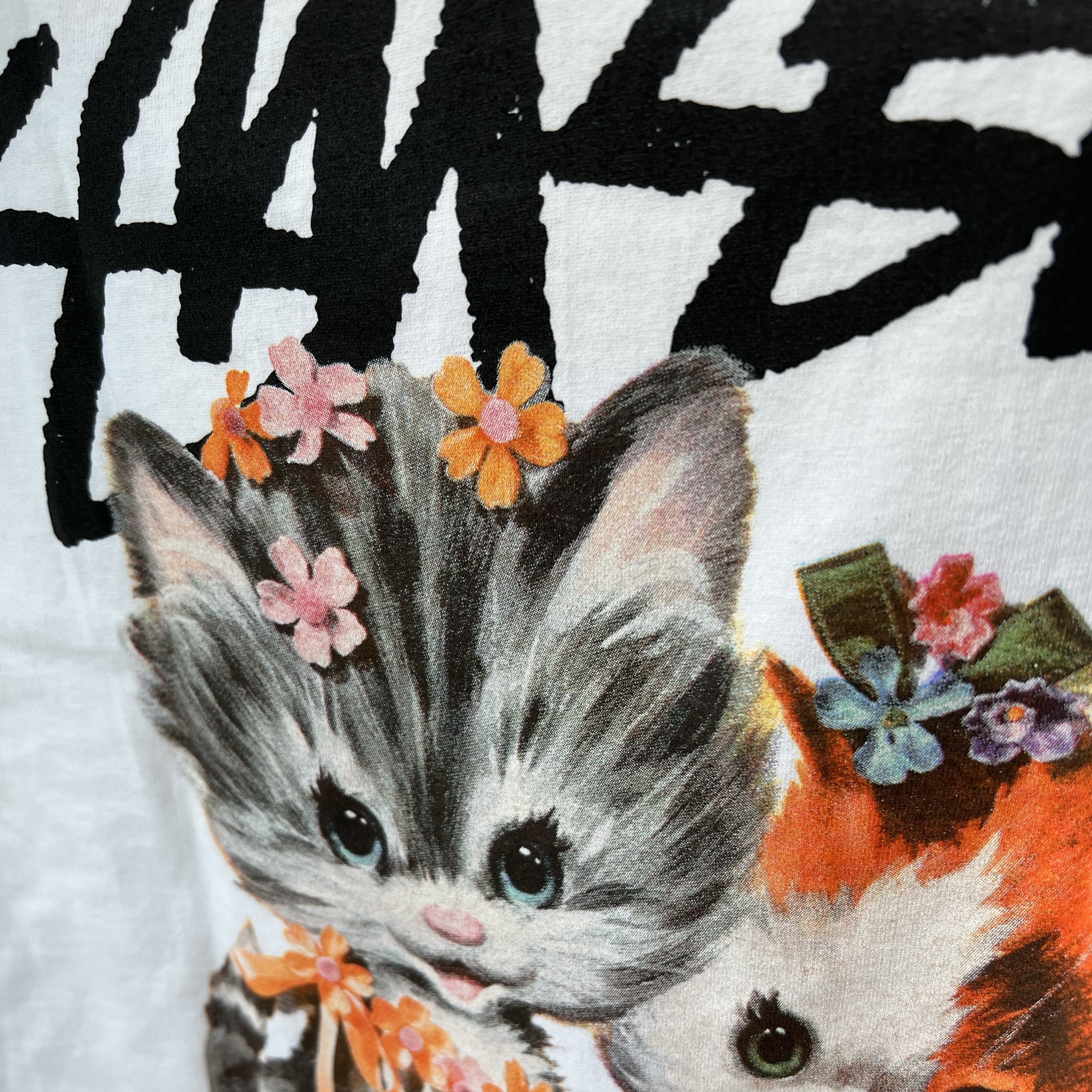 Stussy Kittens T-Shirt White 착용 스타일