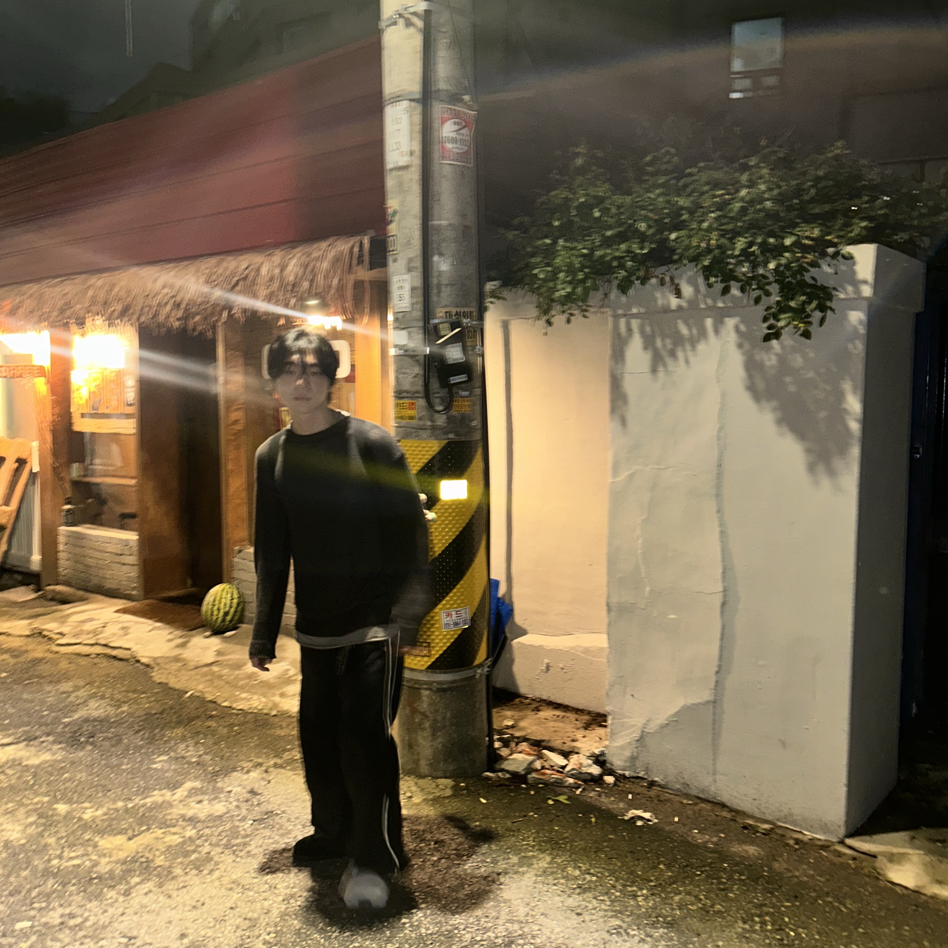 Polyteru 1011 Nylon Track Pants Dark Navy - 24SS, Polyteru Human Index Human Loosed Knit Brown Charcoal 착용 스타일