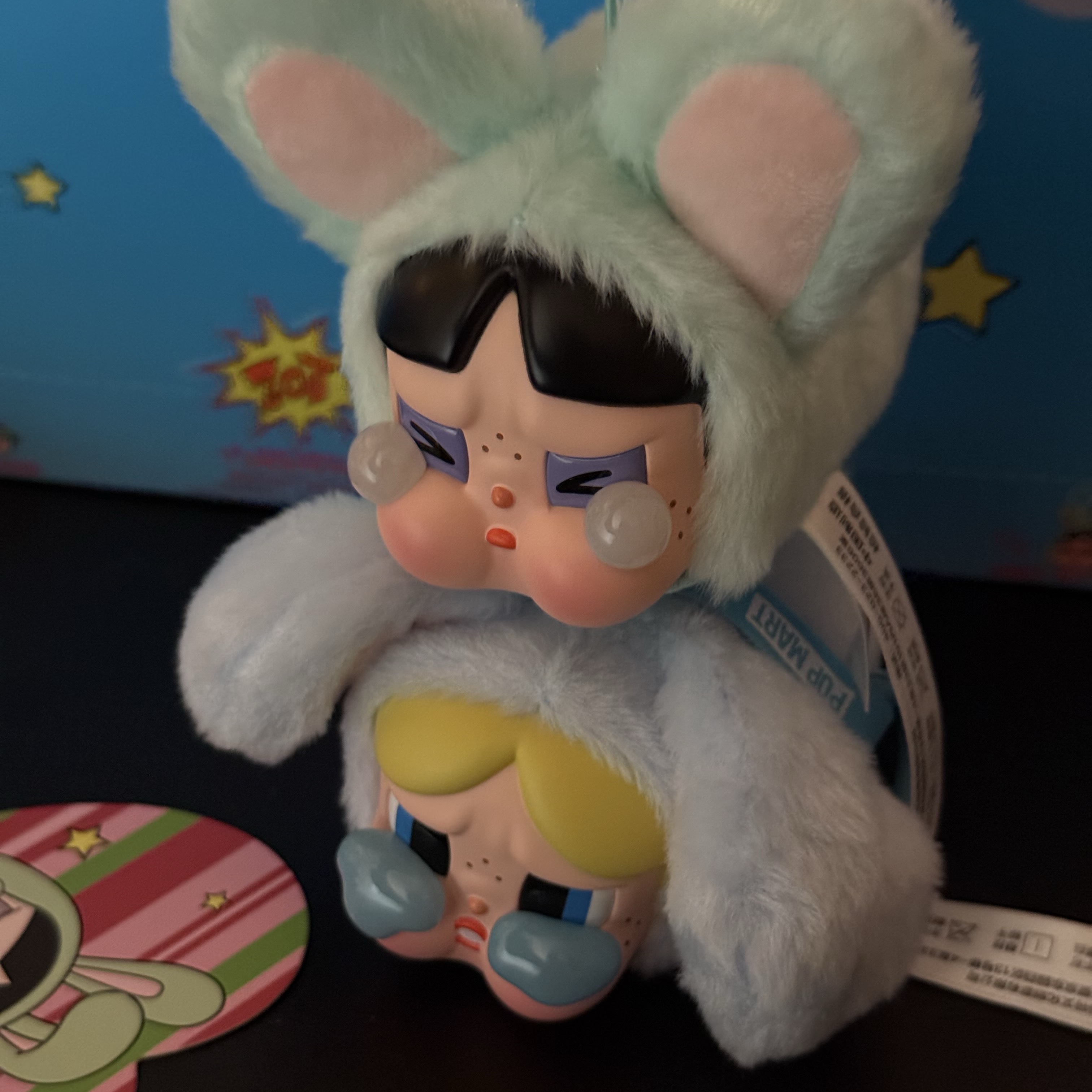 Pop Mart Crybaby x Powerpuff Girls Series Keyring Bunny Buttercup (Opened Case), Pop Mart Crybaby x Powerpuff Girls Series Keyring Bunny Bubbles (Opened Case) 착용 스타일