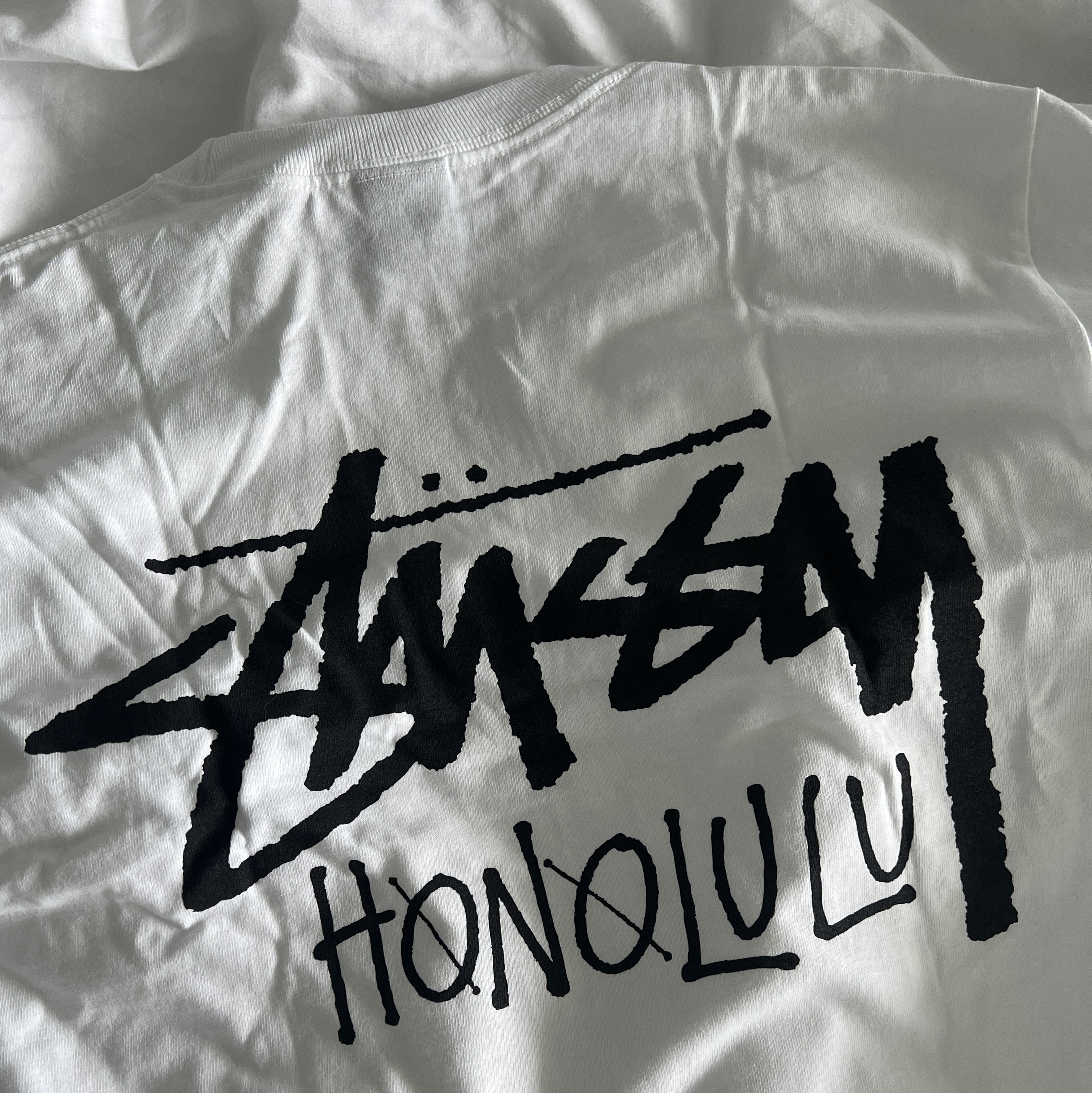 Stussy Stock Honolulu T-Shirt White 착용 스타일