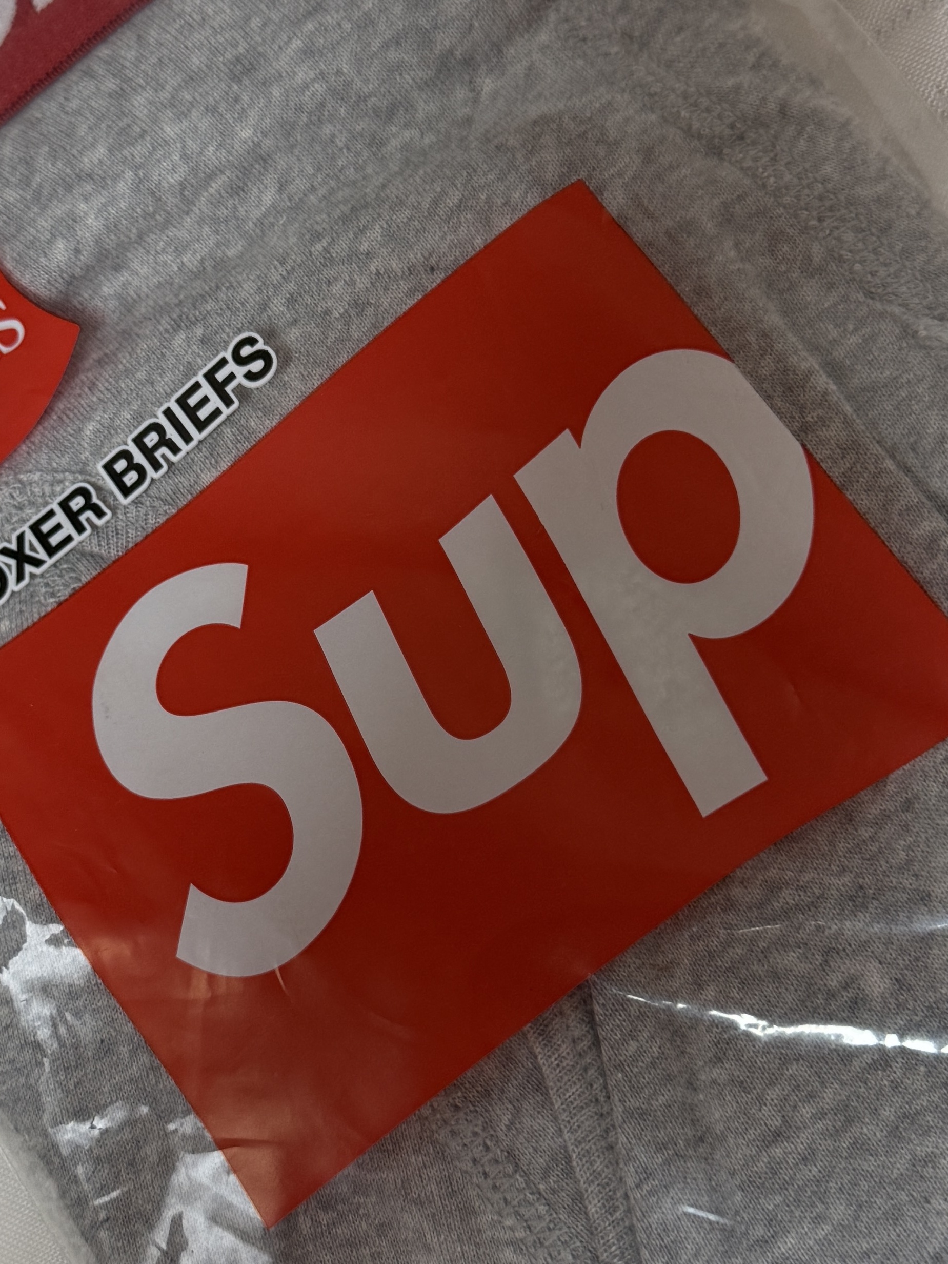 Supreme Hanes Boxer Briefs Heather Grey (2 Pack) 착용 스타일 - 4