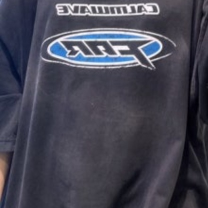 [더블적립]Farfromwhat Far Washed Logo T-Shirts Black 착용 스타일