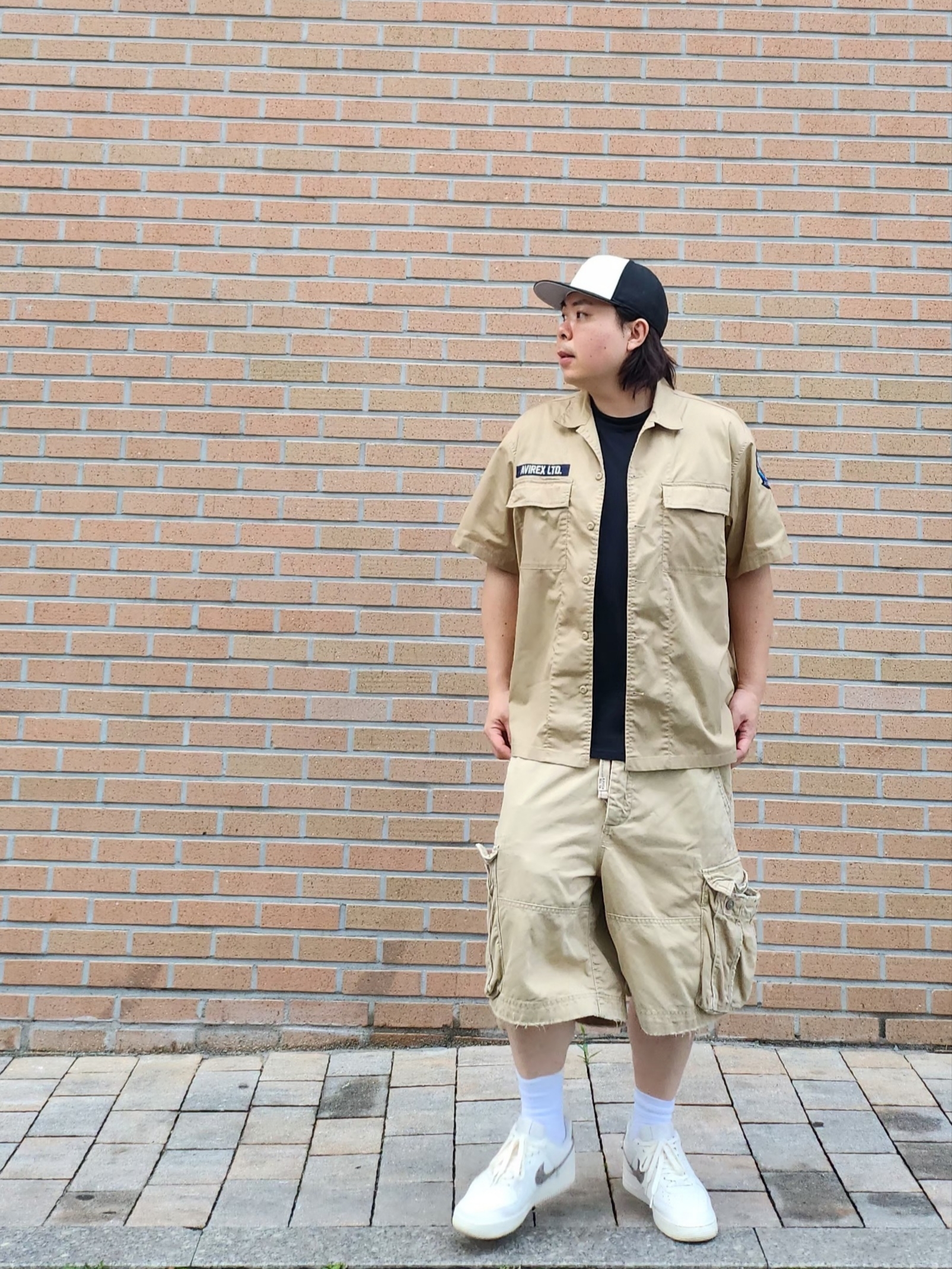 Essentials x New Era 59FIFTY Fitted Cap Cream Black, (W) Nike Air Force 1 '07 Phantom Light Iron Ore 착용 스타일 - 1