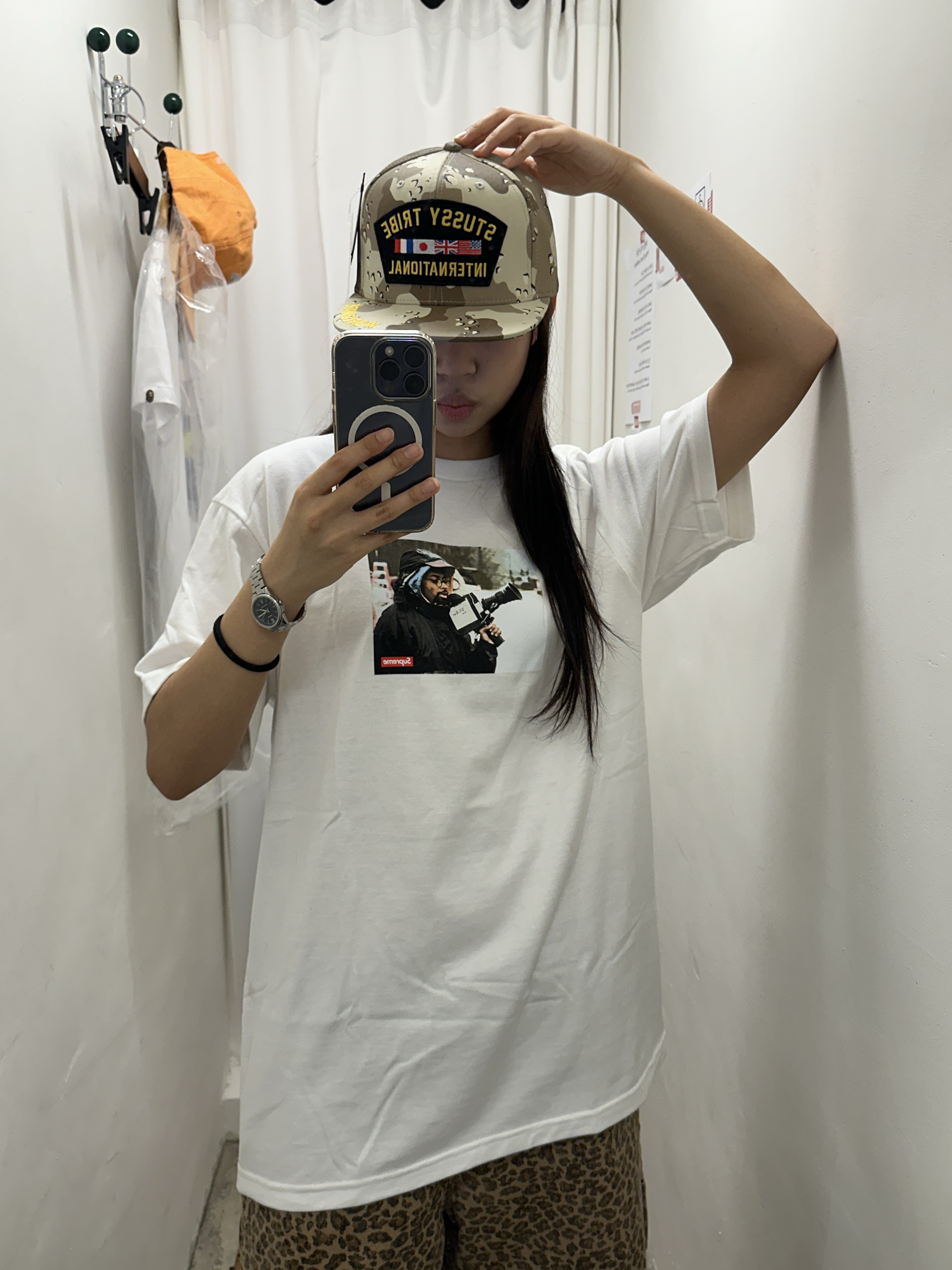 Supreme Pigment Canvas S Logo 6-Panel Orange - 23SS, Stussy Denim Work Shorts Leopard 착용 스타일 - 4
