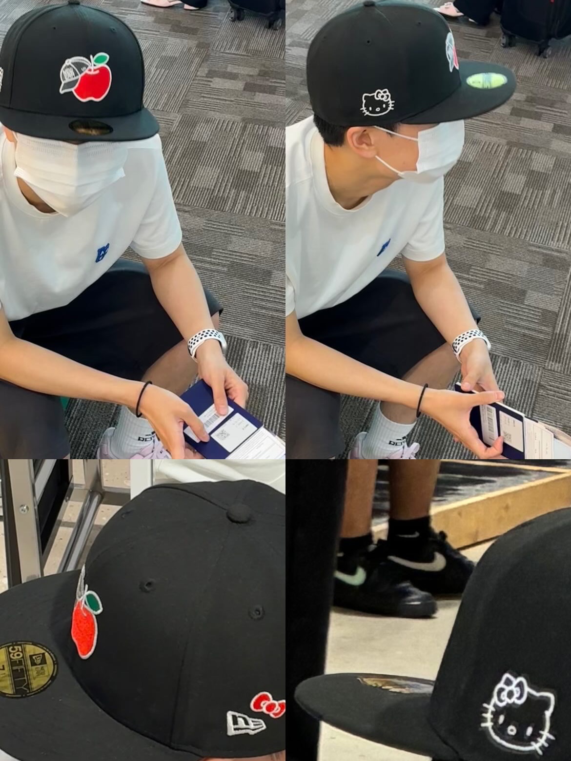 New Era x Hello Kitty Size Cap Black 착용 스타일 - 5