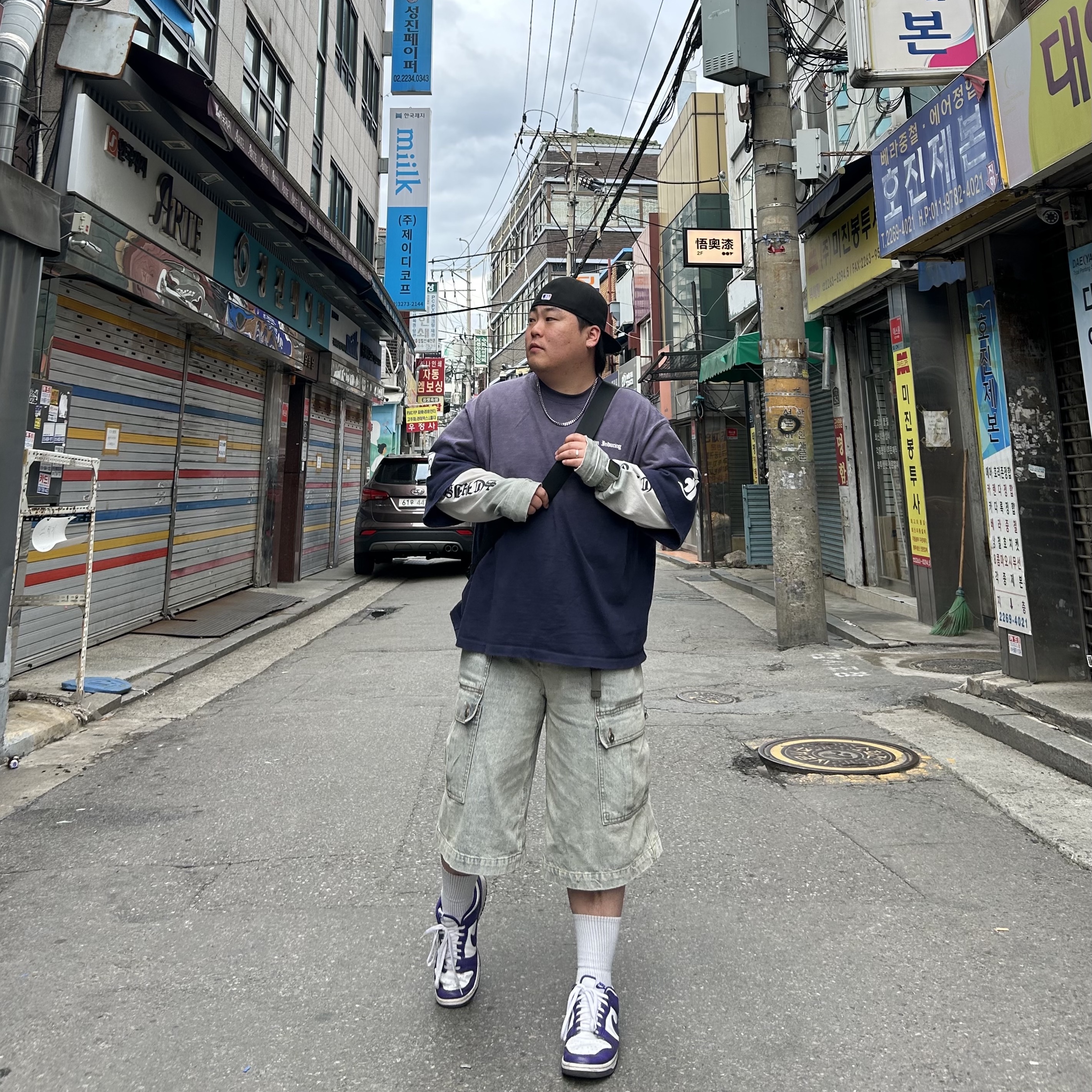 Nike Dunk Low Retro Championship Court Purple 착용 스타일 - 1