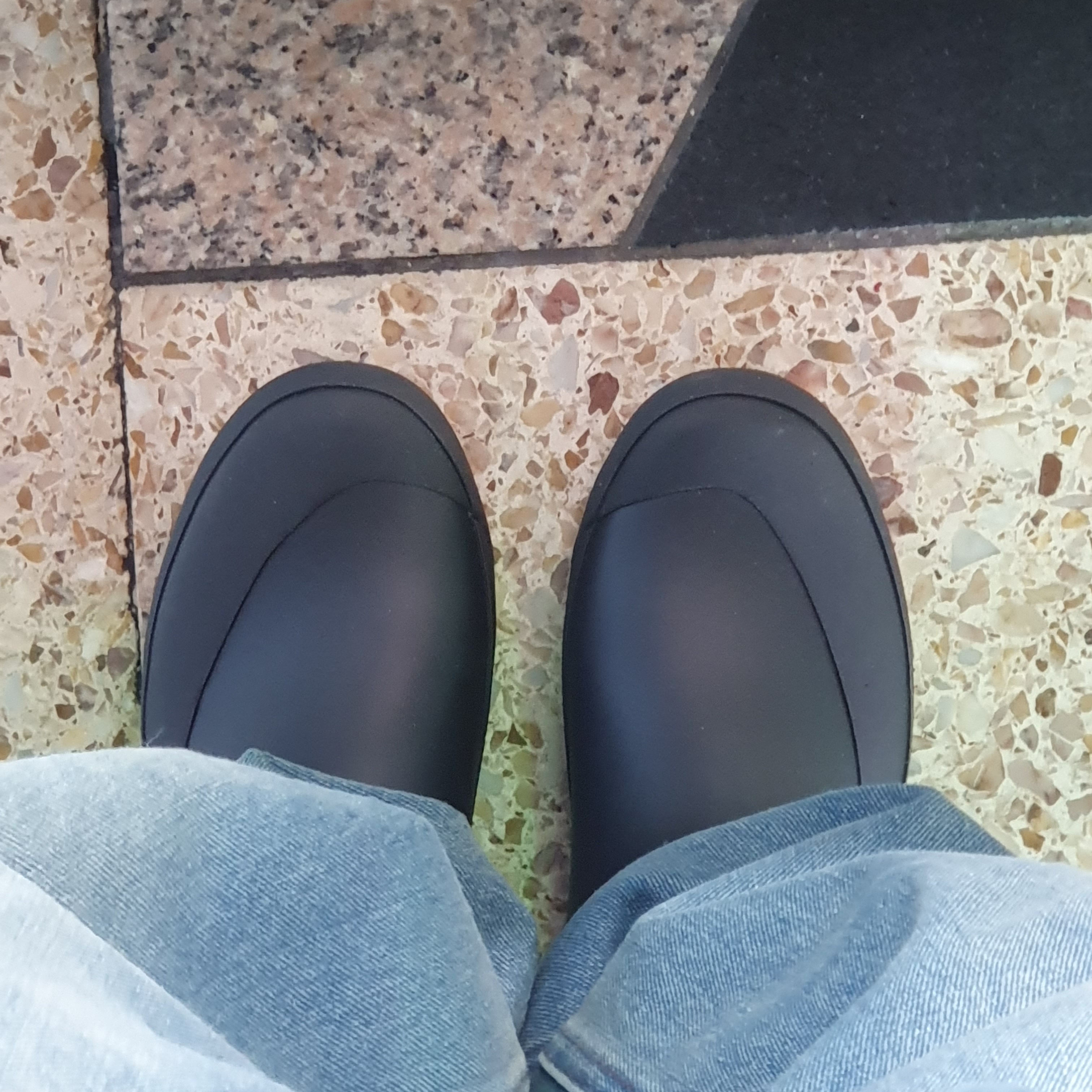 (W) Rockfishweatherwear x 999Humanity Shiny Ebby Short Rain Boots Black 착용 스타일
