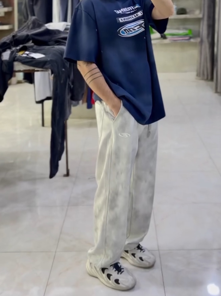 [더블적립]Farfromwhat Far Washed Logo T-Shirts Navy 착용 스타일 - 4