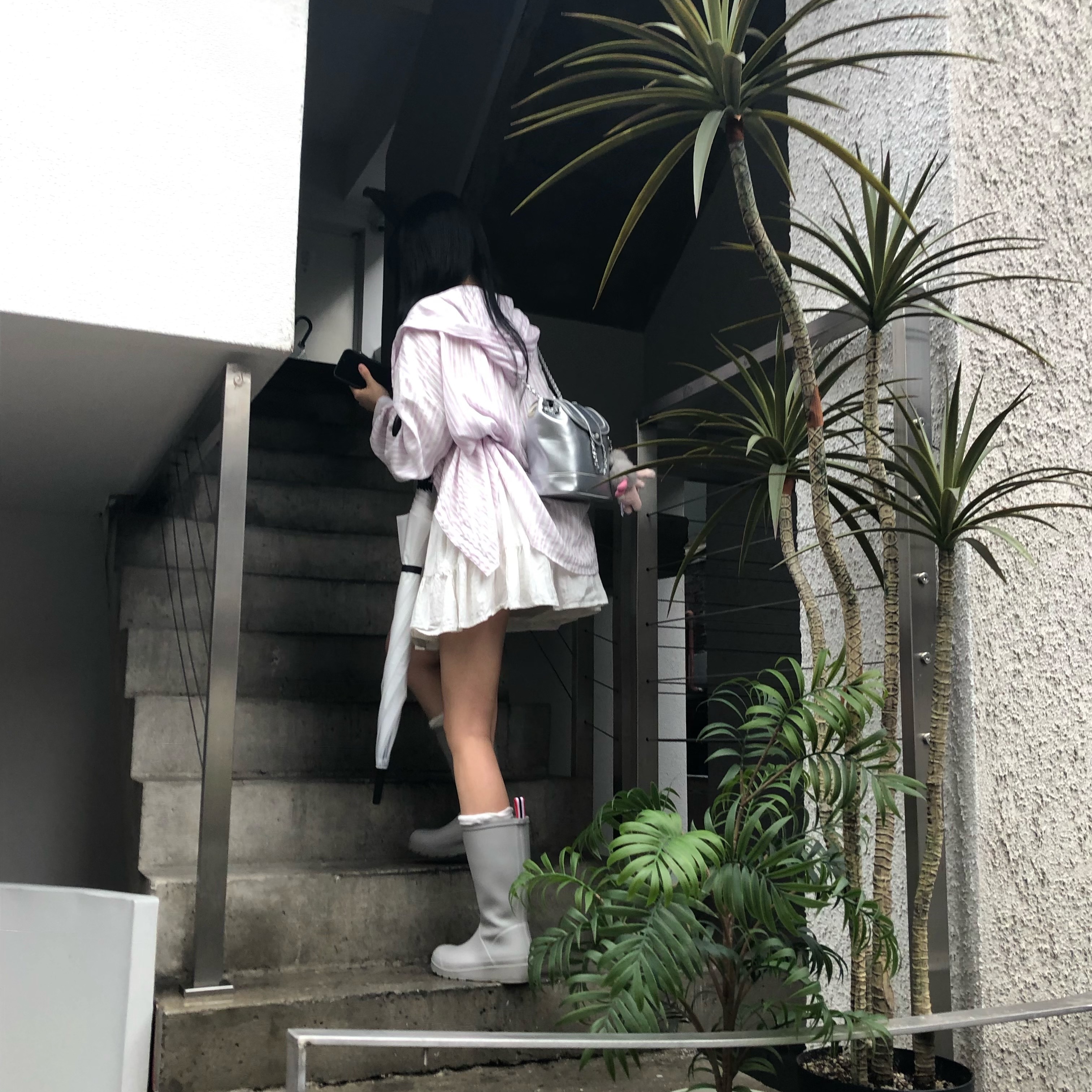 (W) Hunter Play Tall Wellington Rain Boots Zinc Grey, Cosymosy Mini Bird Bird Keyring Light Gray 착용 스타일 - 3