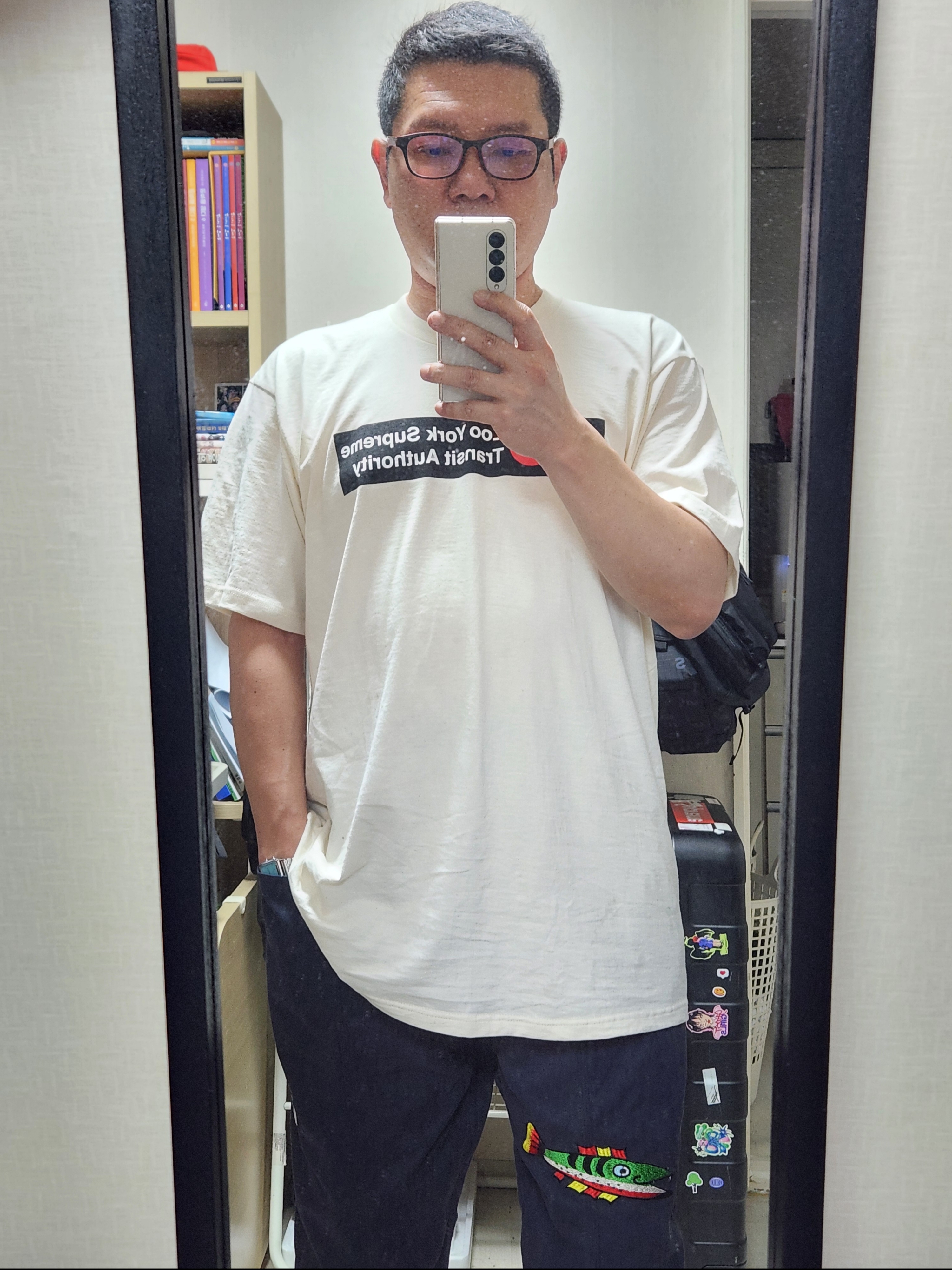 Supreme x Zoo York Transit T-Shirt Natural - 25SS, Casio AQ-230A-2A2MQY 착용 스타일