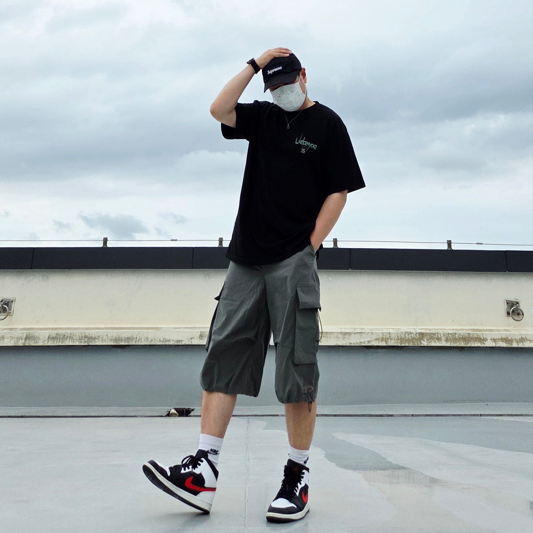 Supreme Washed Chino Twill Camp Cap Black, Gucci Interlocking G Pendant Necklace Silver 착용 스타일 - 1