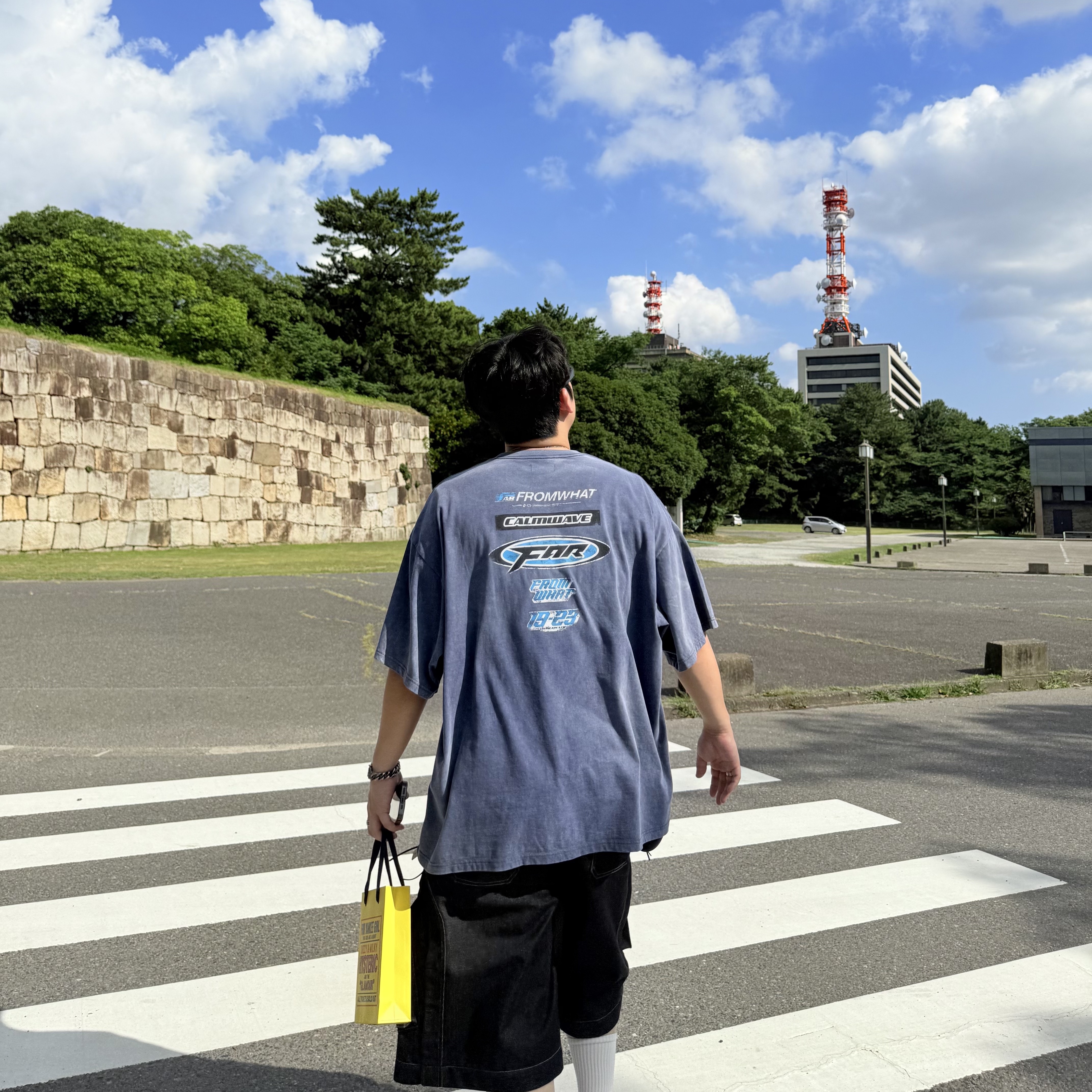 [더블적립]Farfromwhat Far Washed Logo T-Shirts Navy, Balenciaga 3XL Sneakers White Red 착용 스타일