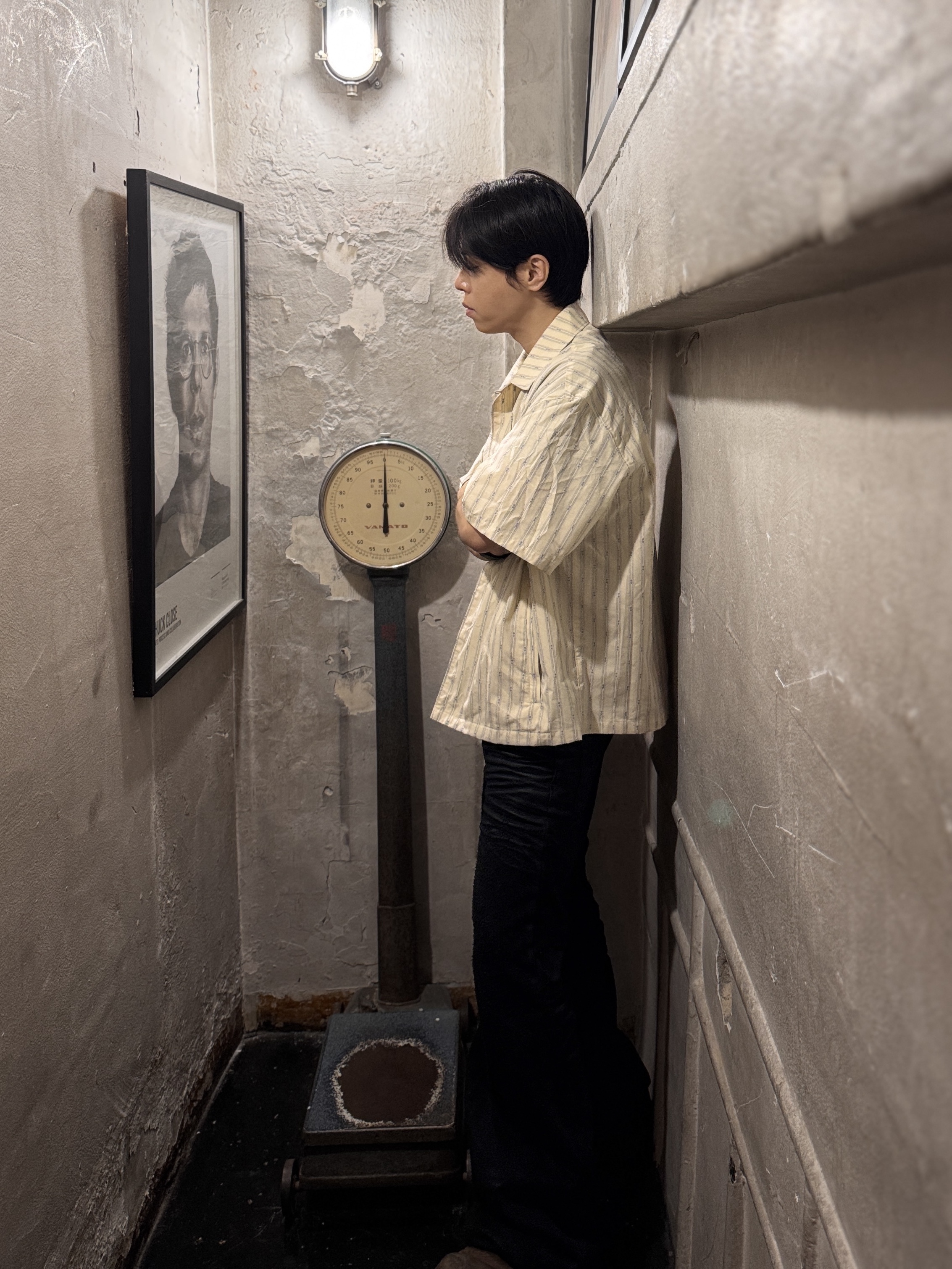 Nonnod Vacation Shirt Yellow Stipe 착용 스타일 - 1