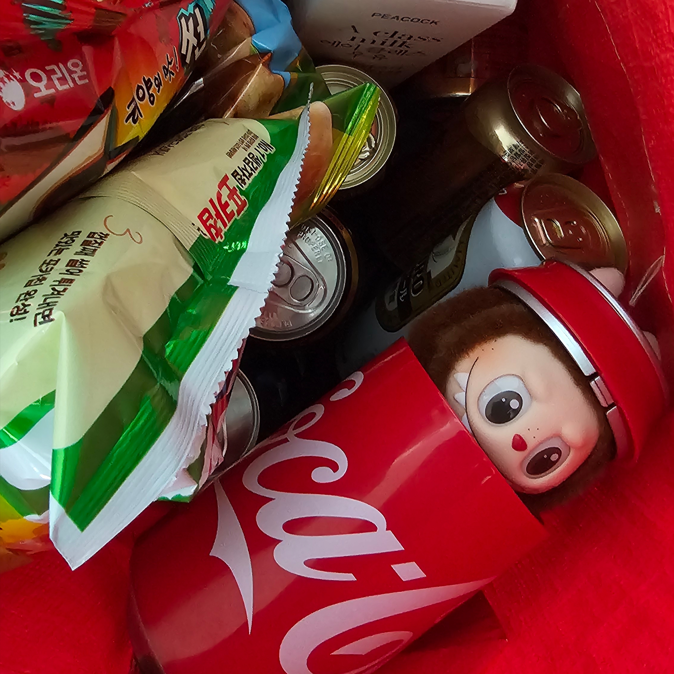 Pop Mart Labubu Coca Cola Series Mysterious Guest Keyring (Opened Case) 착용 스타일