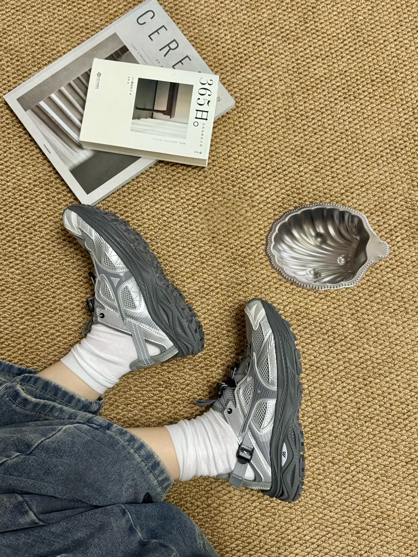 Mizuno Racer Trail SE Silver Grey, Adidas Climacool Off White 착용 스타일 - 1