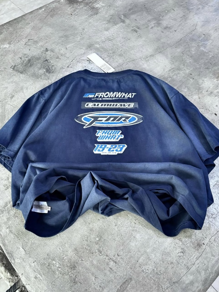 [더블적립]Farfromwhat Far Washed Logo T-Shirts Navy 착용 스타일 - 5