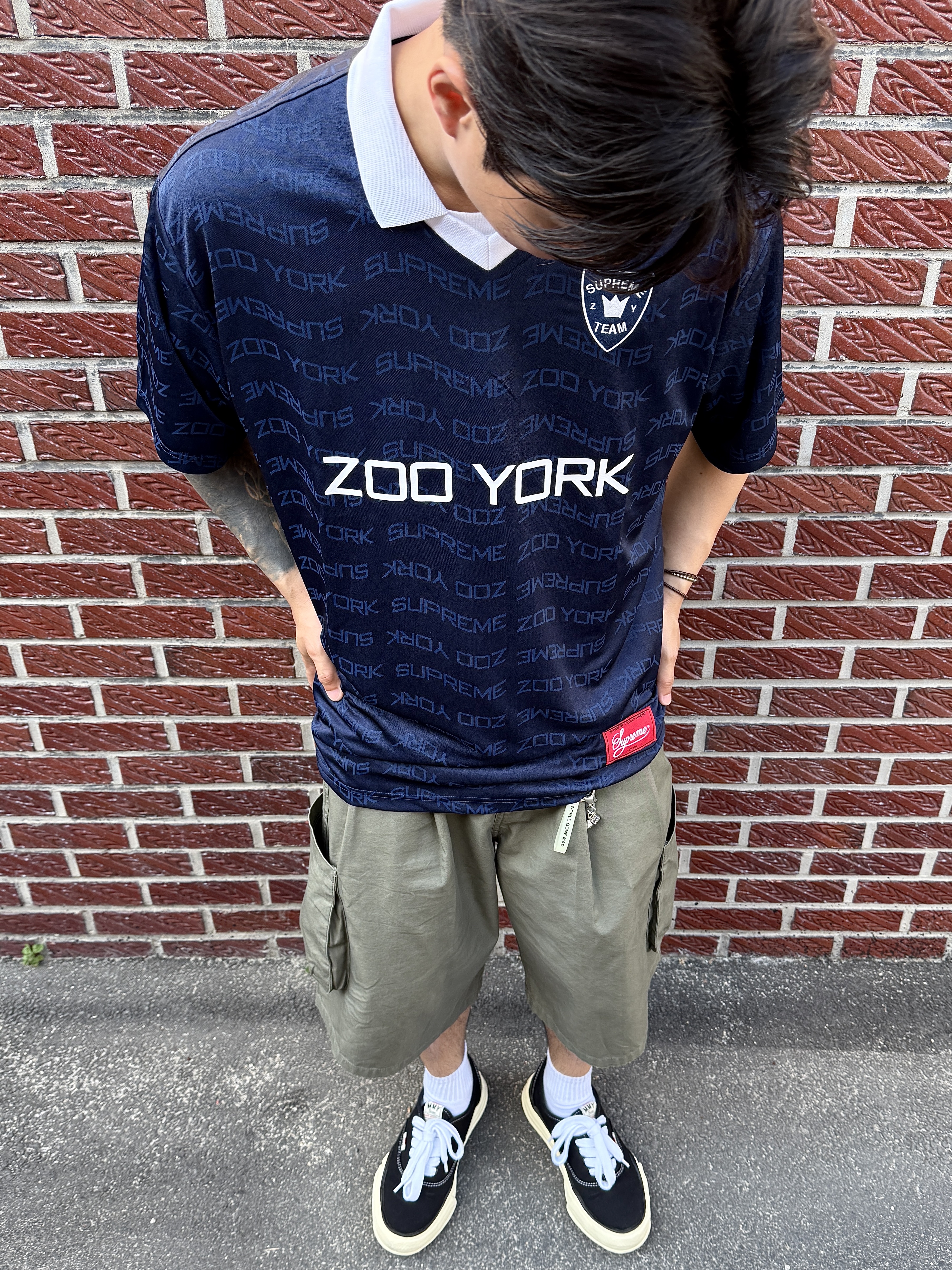 Supreme x Zoo York Soccer Jersey Navy - 25SS, Maison Mihara Yasuhiro Baker OG Sole OD Canvas Low-top Sneakers Black 착용 스타일