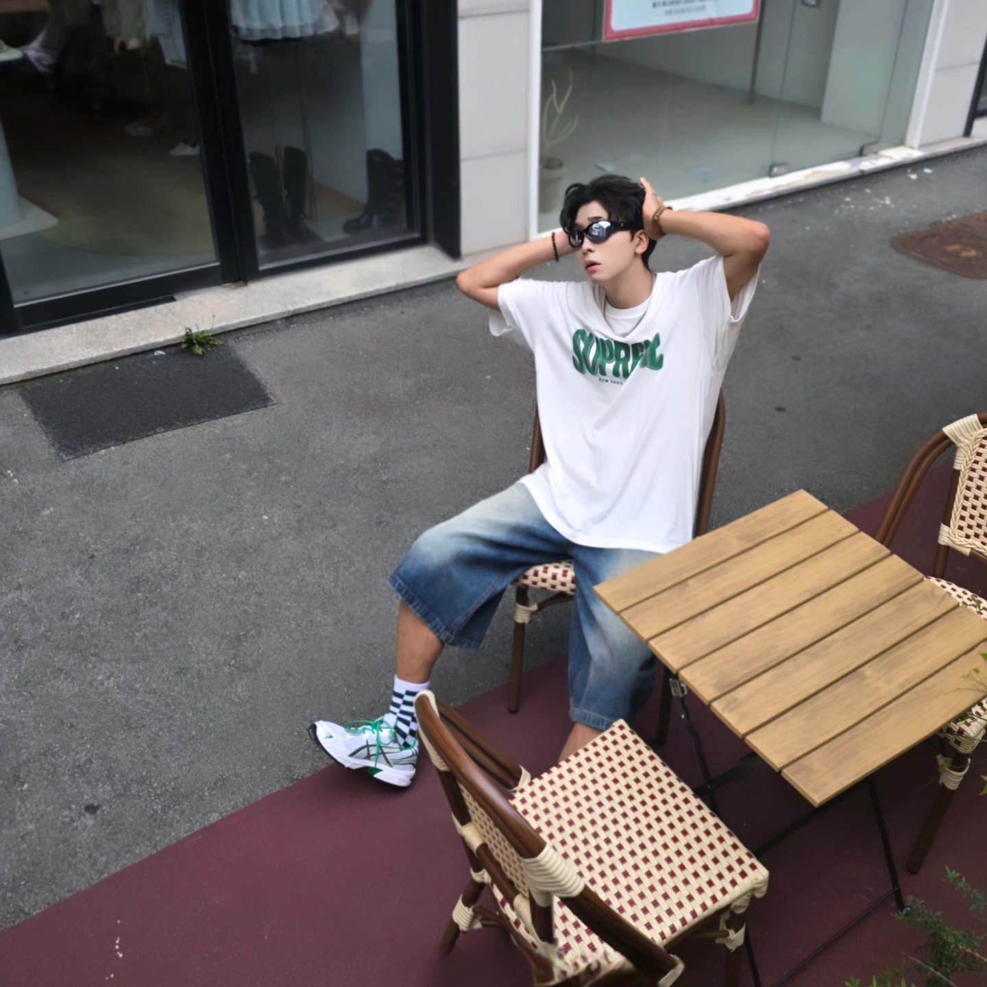 Supreme Flocked Washed S/S Top White - 25SS, Samsung Galaxy Watch6 44mm LTE Silver (Korean Ver.) 착용 스타일 - 5