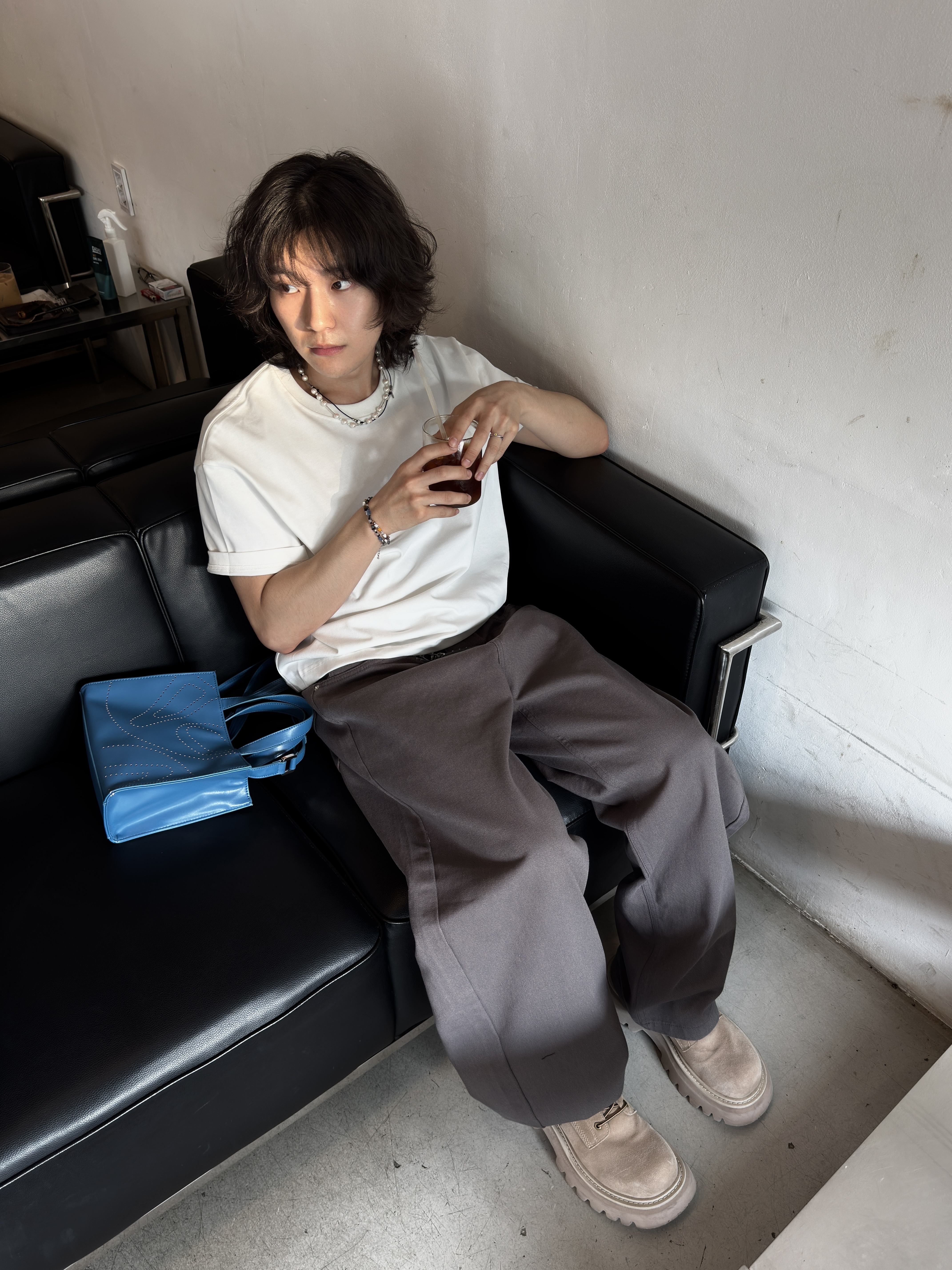 Human Made Animal Keyring Silver, Vacant Archive Blenheim Double Stud Belt Black 착용 스타일 - 2