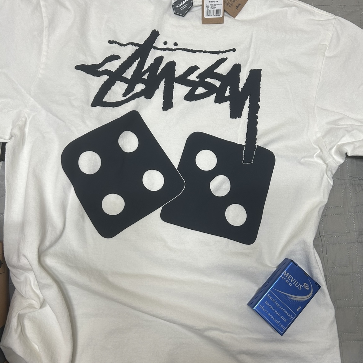 Stussy Dice Pigment Dyed T-Shirt Natural 착용 스타일