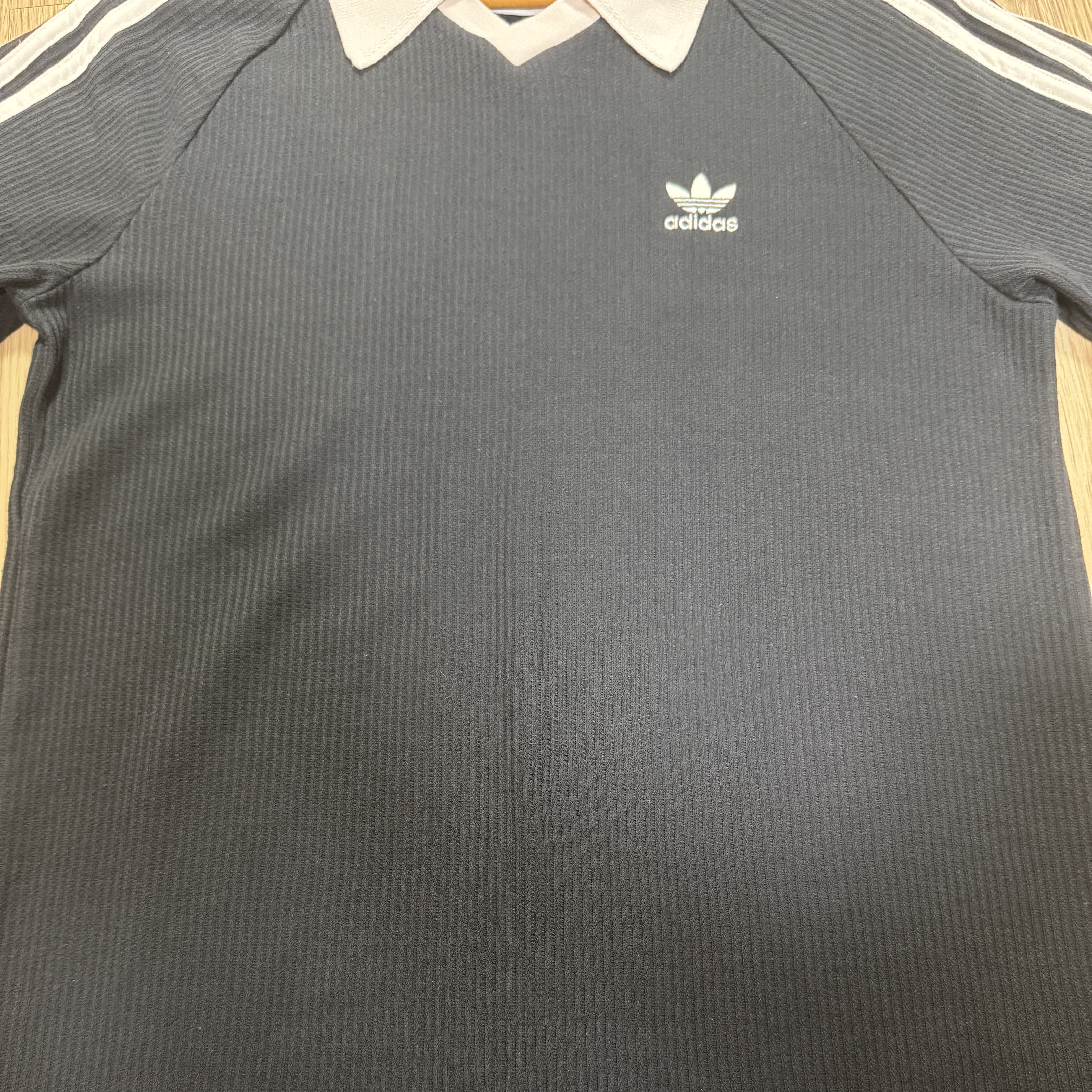Adidas Waffle Short Sleeve Polo Shirt Black - KR Sizing 착용 스타일 - 1