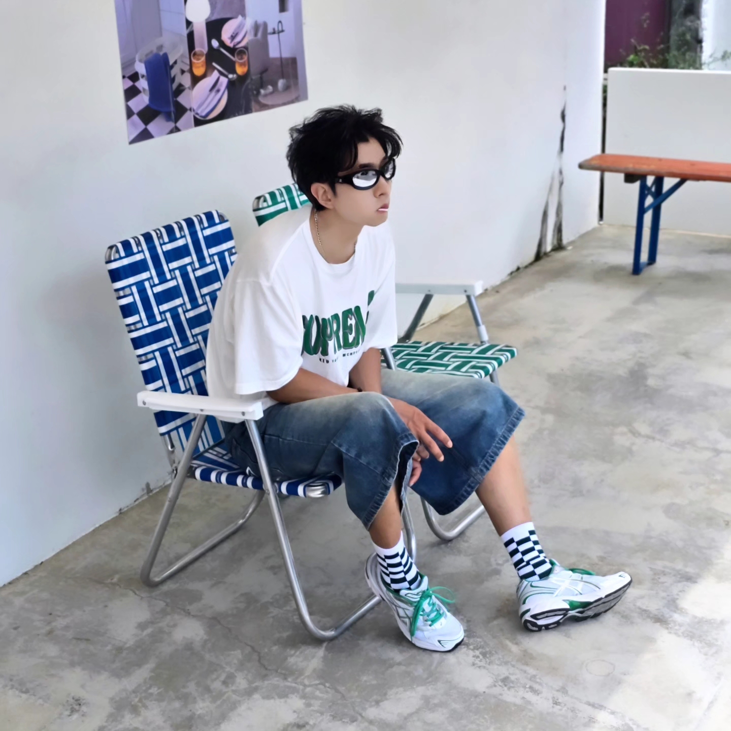 Supreme Flocked Washed S/S Top White - 25SS, Diesel Dx1446 Red Enamel Stainless Steel Chain Necklace Silver 착용 스타일 - 1