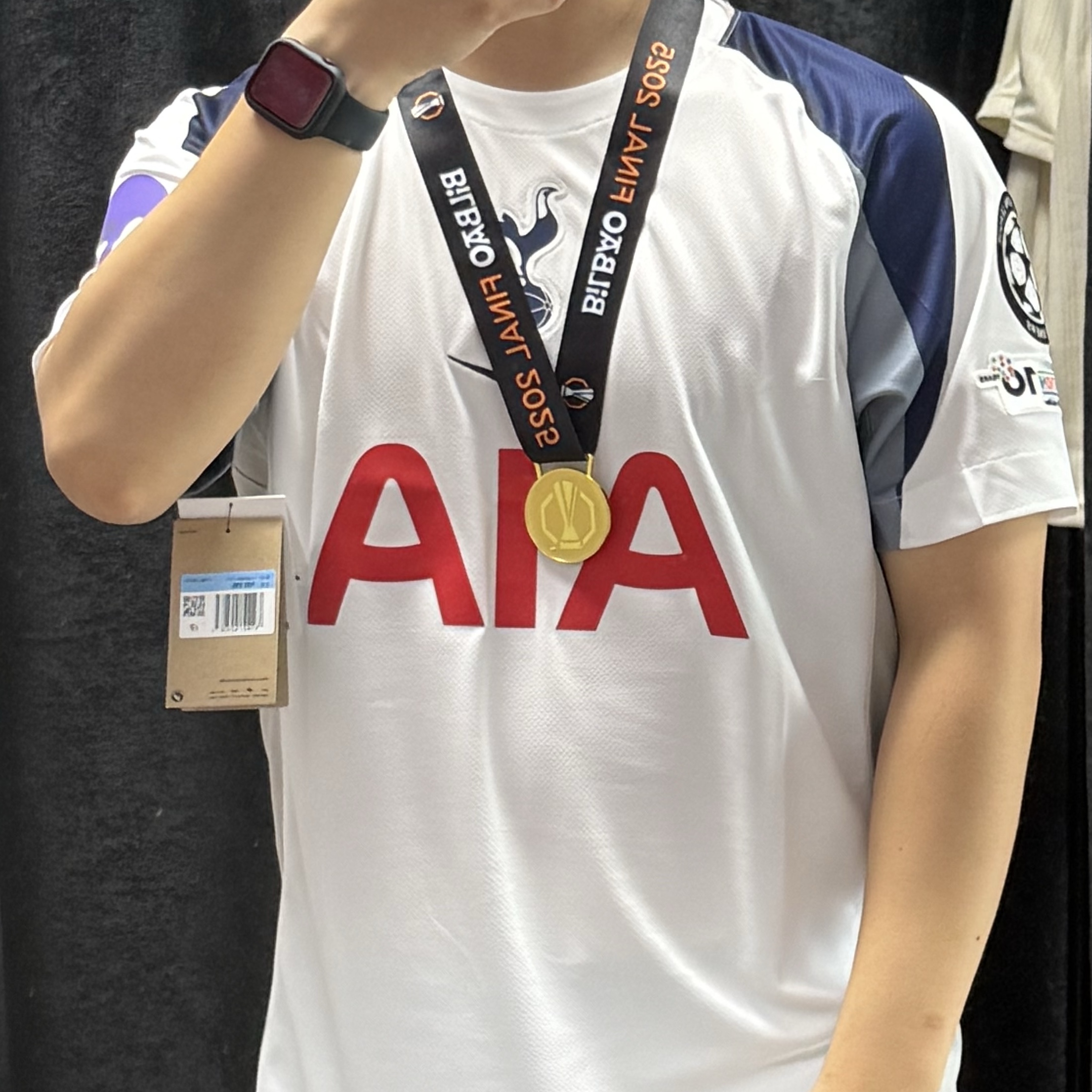 Nike Tottenham Hotspur 2025/26 Stadium Home Dri-Fit Football Replica Jersey White Light Iron Ore (Non Marking Ver.) 착용 스타일
