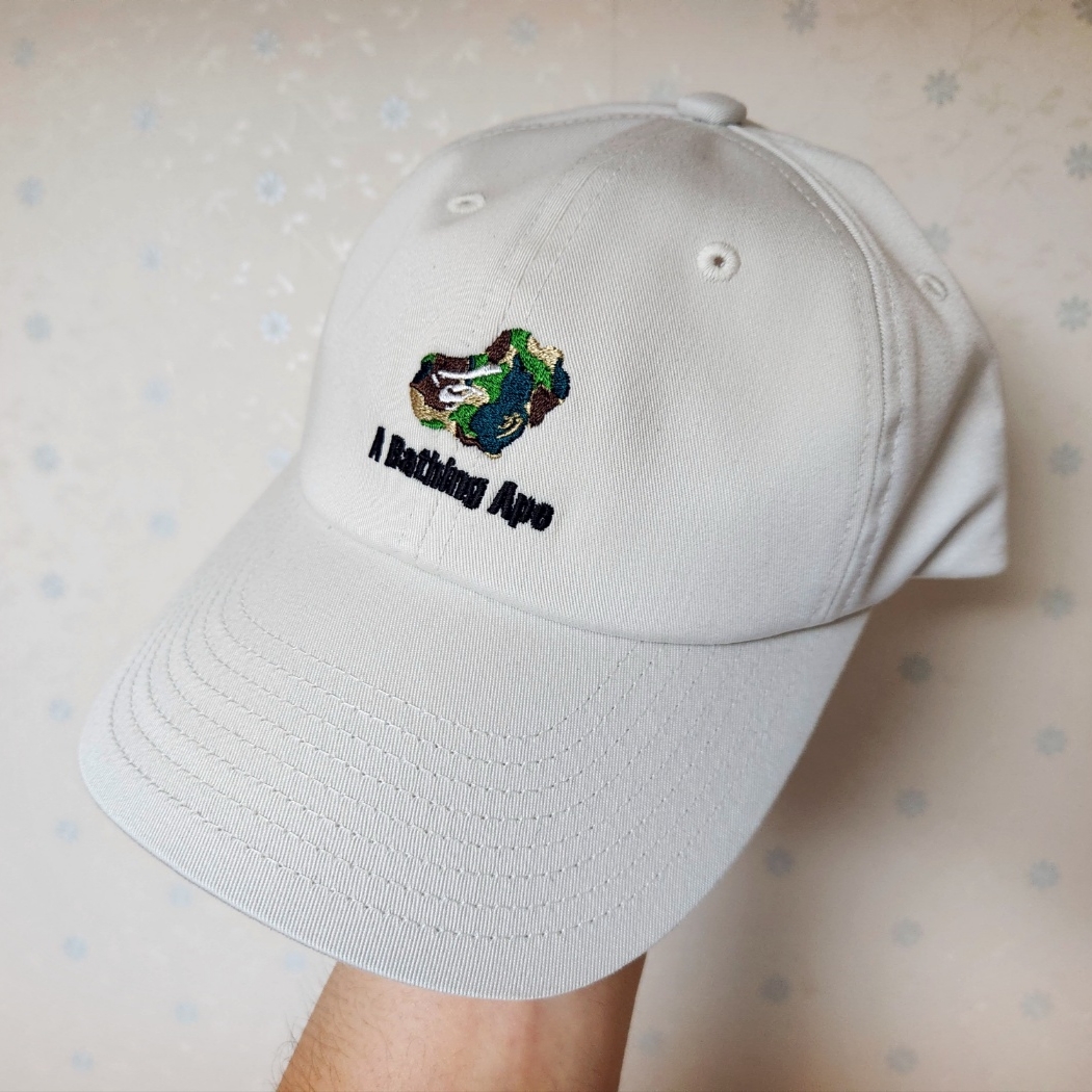 BAPE Ape Head Cap Ivory 착용 스타일 - 1