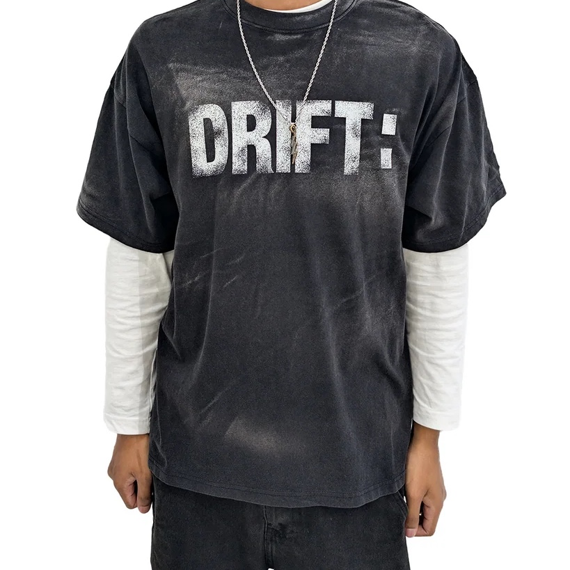 Farfromwhat Far Wahsed Drift T-Shirt Black 착용 스타일