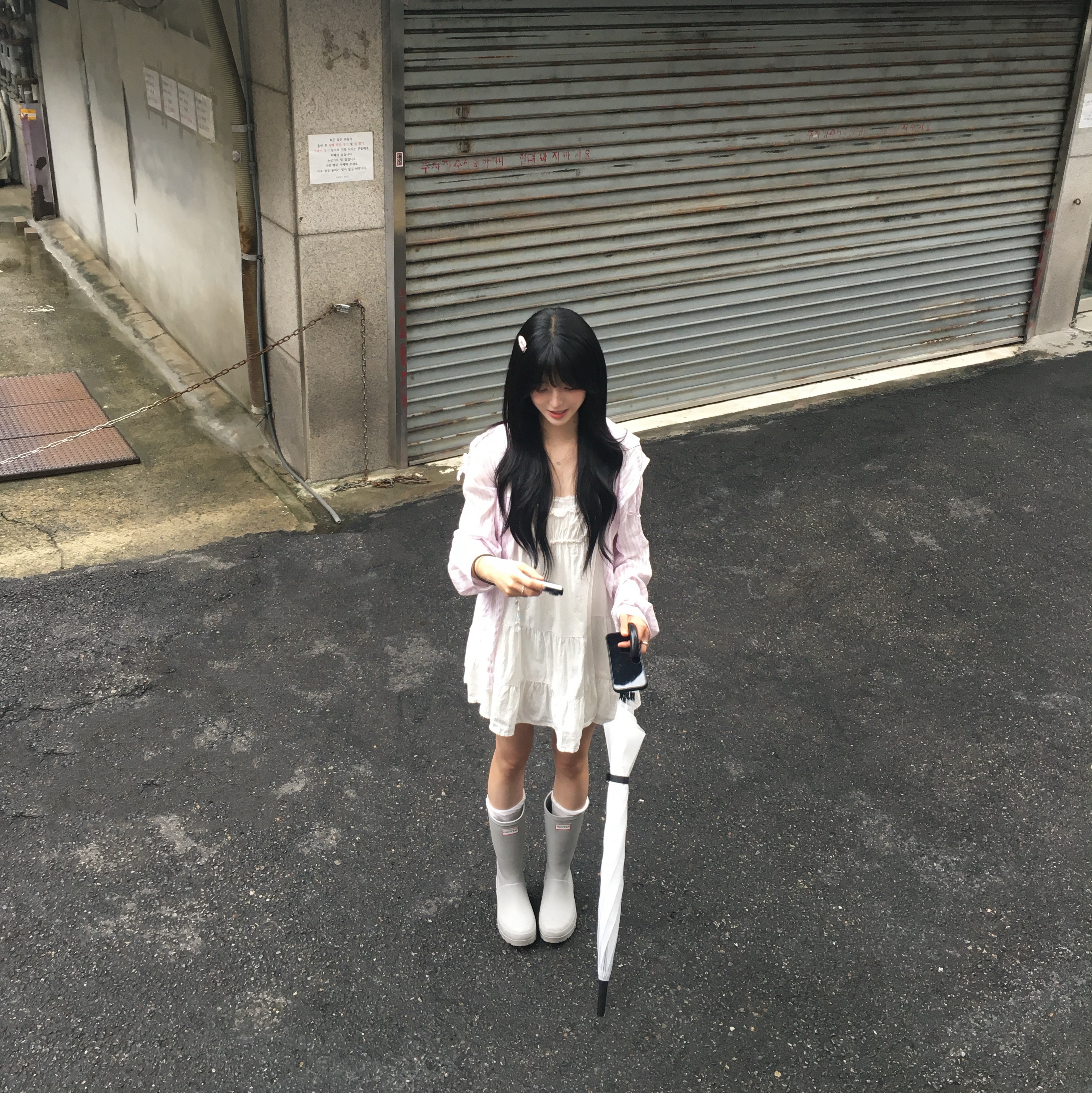 (W) Hunter Play Tall Wellington Rain Boots Zinc Grey, Cosymosy Mini Bird Bird Keyring Light Gray 착용 스타일 - 2