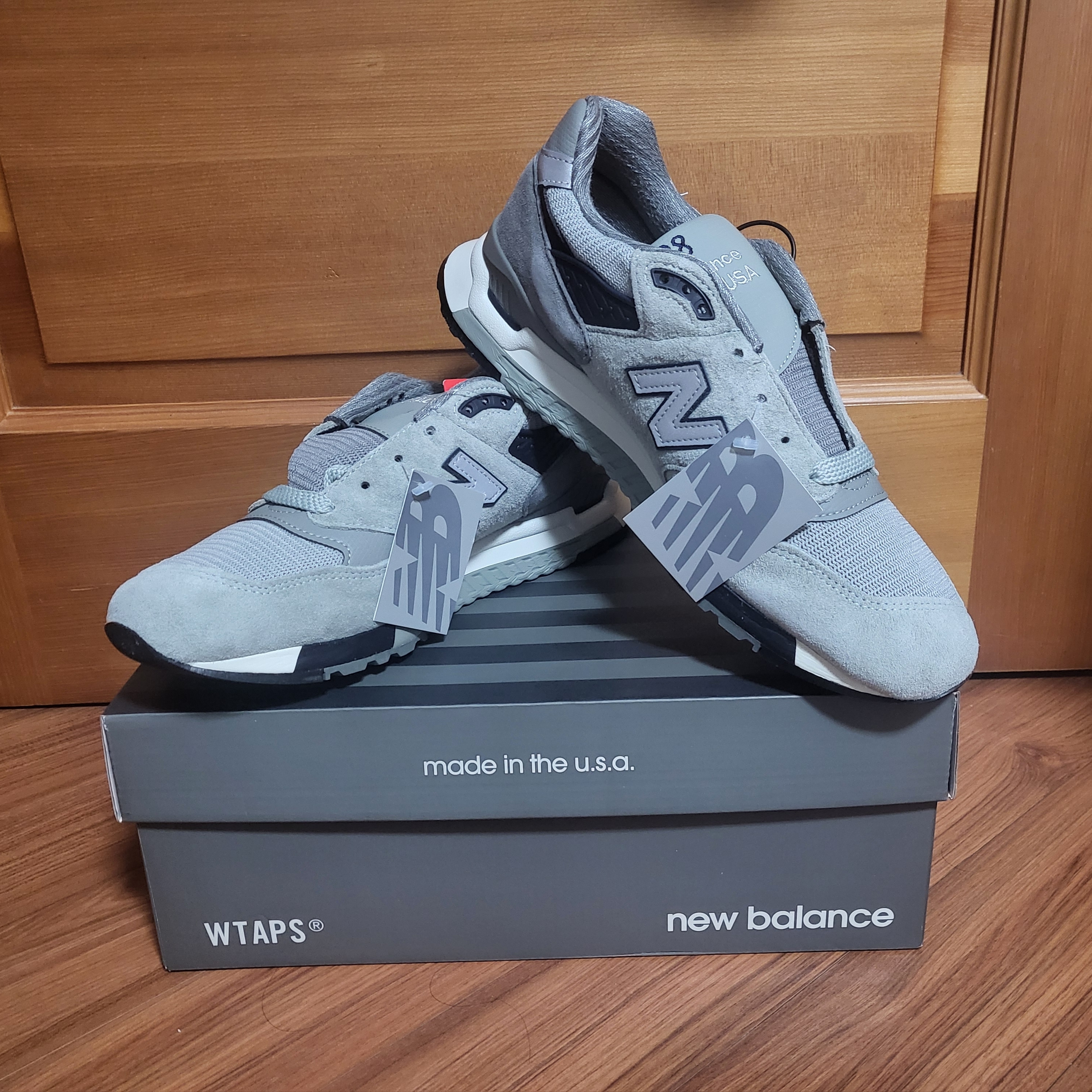 New Balance x WTAPS 998 Made in USA Gray 착용 스타일