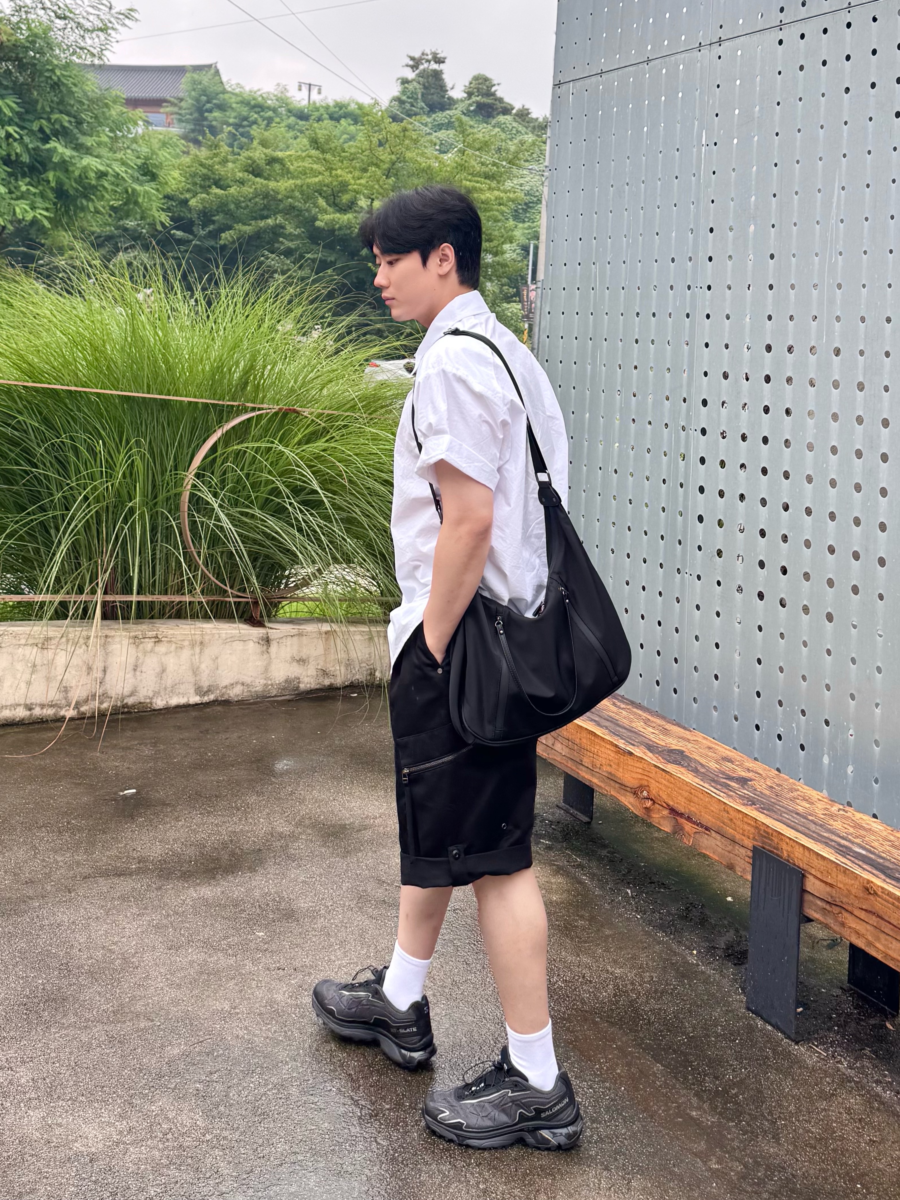 Salomon XT-Slate Black Asphalt 착용 스타일 - 2