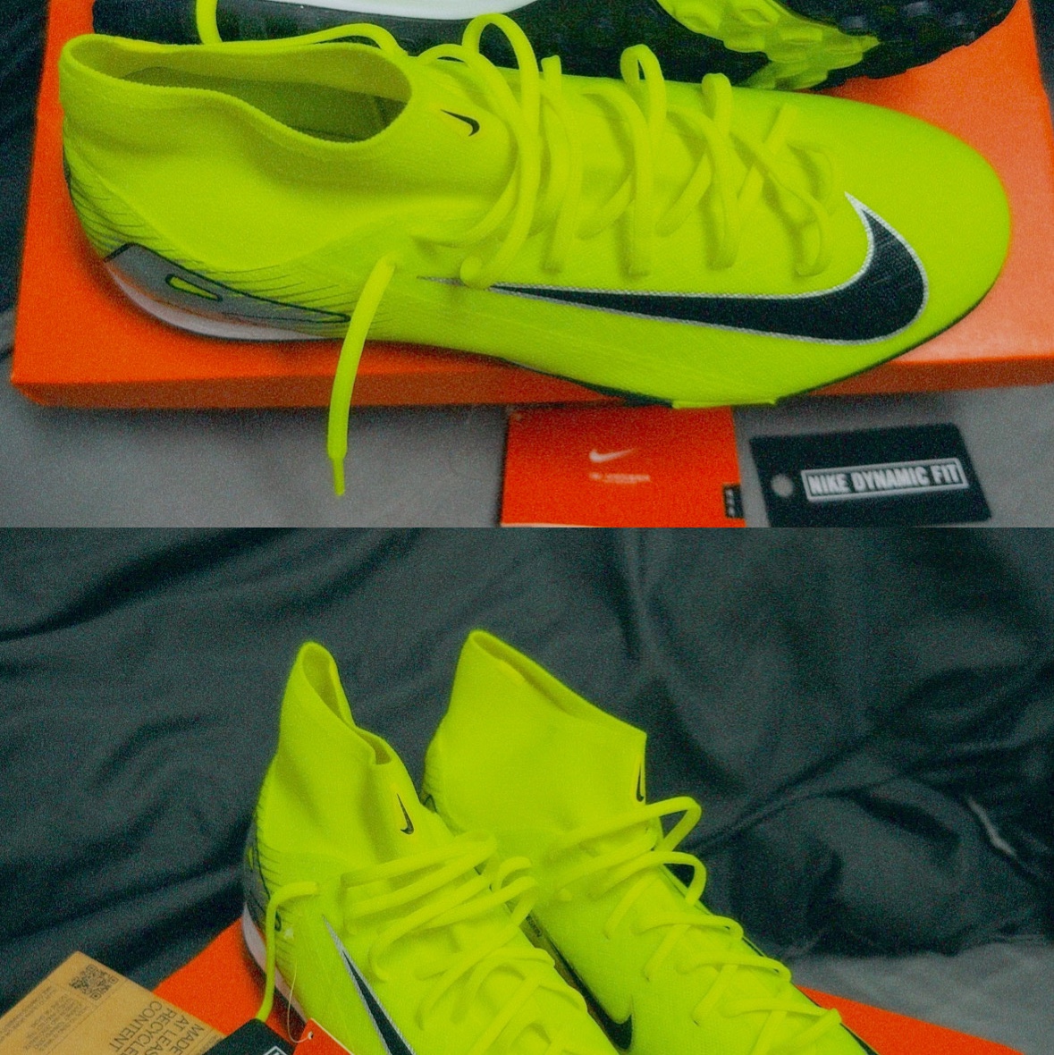 Nike Zoom Mercury Superfly 10 Academy TF Volt Black 착용 스타일